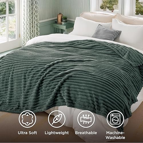 Miniatura 323 de Bedsure GentleSoft Twin Blanket for Couch - Cozy Soft Blankets for Women, Cute Small Fleece Throws for Girls, Light Grey, 60x80 Inches