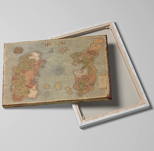 Miniatura 3 de MGSBCXN Lienzo con diseño de mapa retro del mundo de Warcraft, arte para pared, póster enmarcado, cuadro de juego azerótico, obra de arte de la Ira