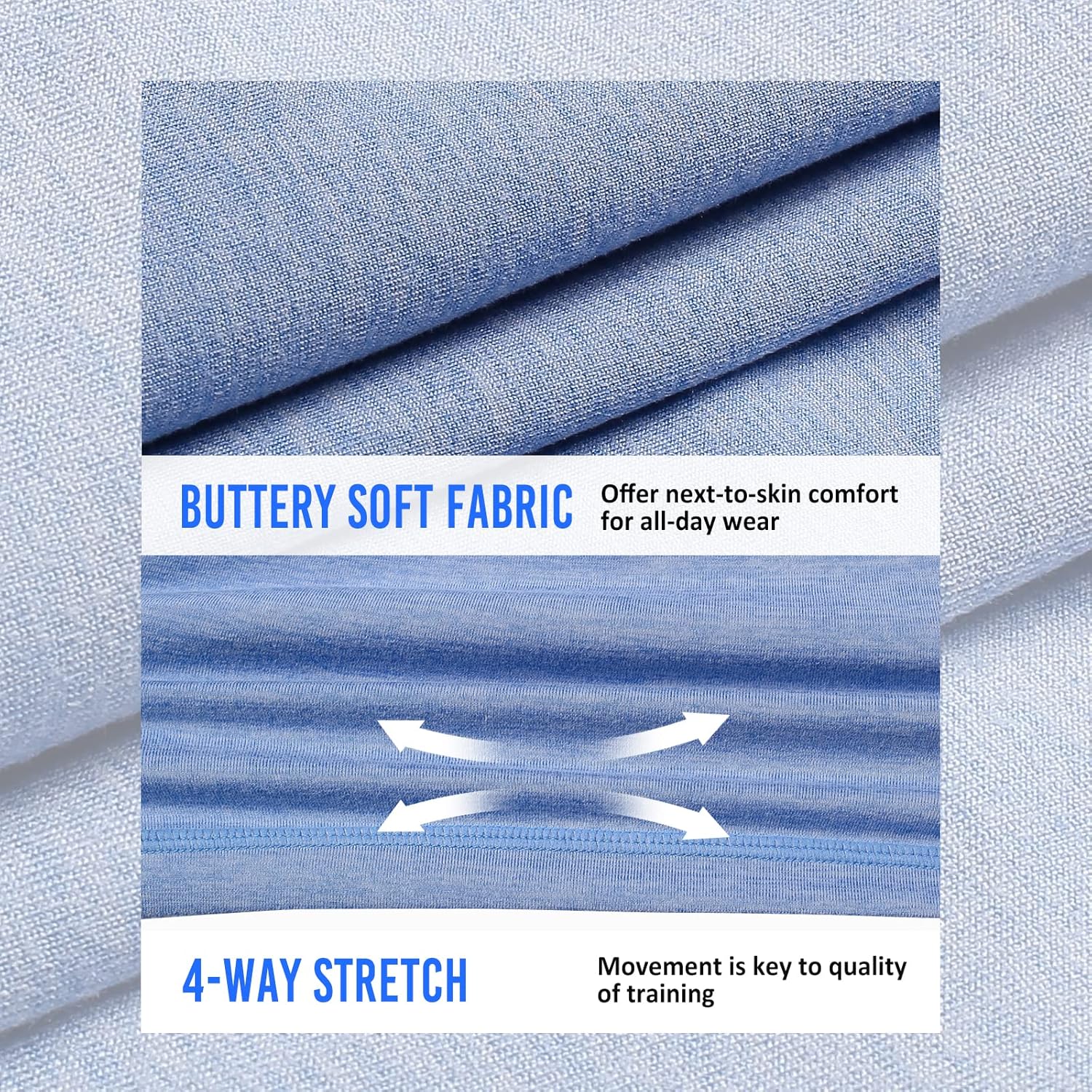 maamgic Mens Workout Shorts 5" Short Shorts Soft Stretch Running Gym Athletic Shorts with Zip Pockets Medium Light Blue image 5 of 5 B0BQ3NMGGT