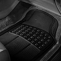 Vista 3 de FH Group Climaproof™ Juego de alfombrillas de vinilo antideslizantes recortables de 3 filas, ajuste universal para automóviles, camiones y SUV Negro