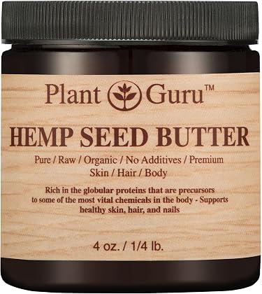 Hemp Seed Butter 4 oz. 100% Pure Raw Fresh Natural Cold Pressed. Skin Body and Hair Moisturizer, DIY Creams, Balms, Lotions, Soaps.