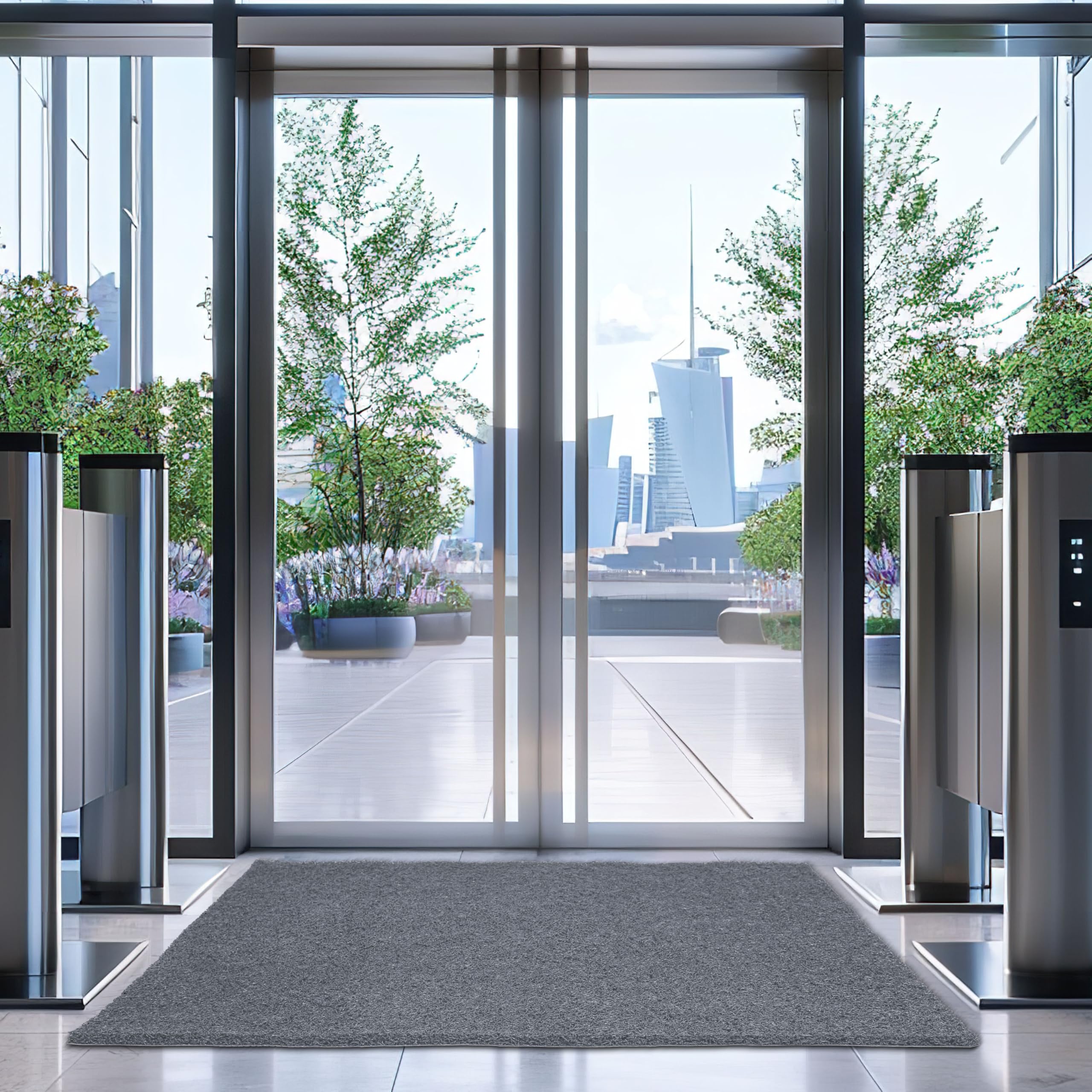 Eco Non Slip PVC Door Mats for Home Entrance, Mat for Living Room, Kitchen Floor, Sink, Outdoor, Indoor, Bathroom, 12 mm Thick Waterproof Doormat/Runner/Rug, 4x6ft, Rectangle, Grey-image-27