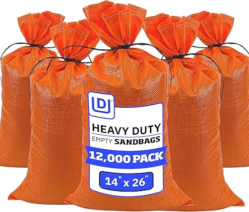 Miniatura 34 de DURASACK Bolsas de arena resistentes con cuerdas de amarre, bolsas de arena de polipropileno tejidas vacías para control de inundaciones con 1600
