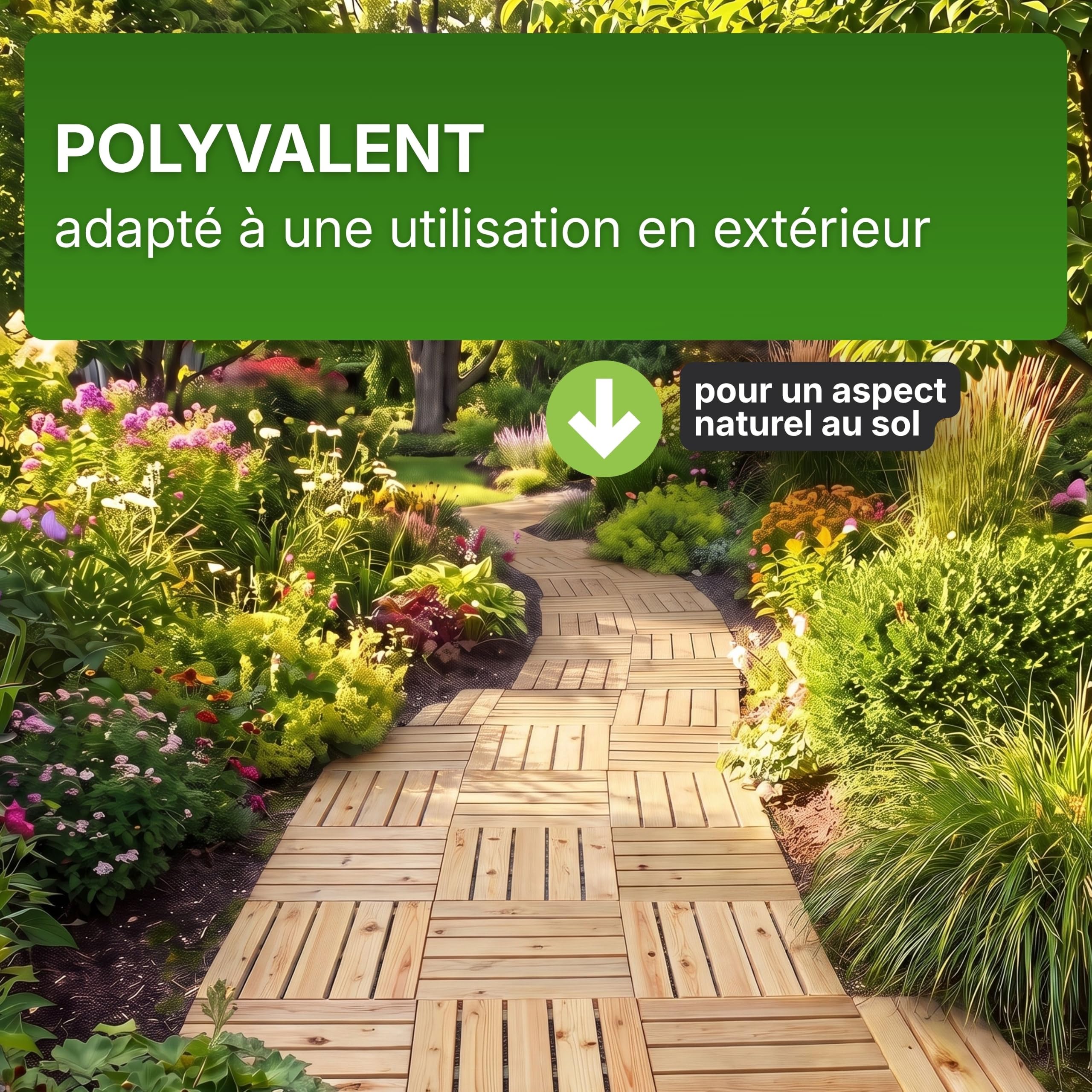 Gartenwelt Riegelsberger Carrelage de terrasse Premium Mélèze 50x50x4cm Carrelage en Bois,4 pièces
