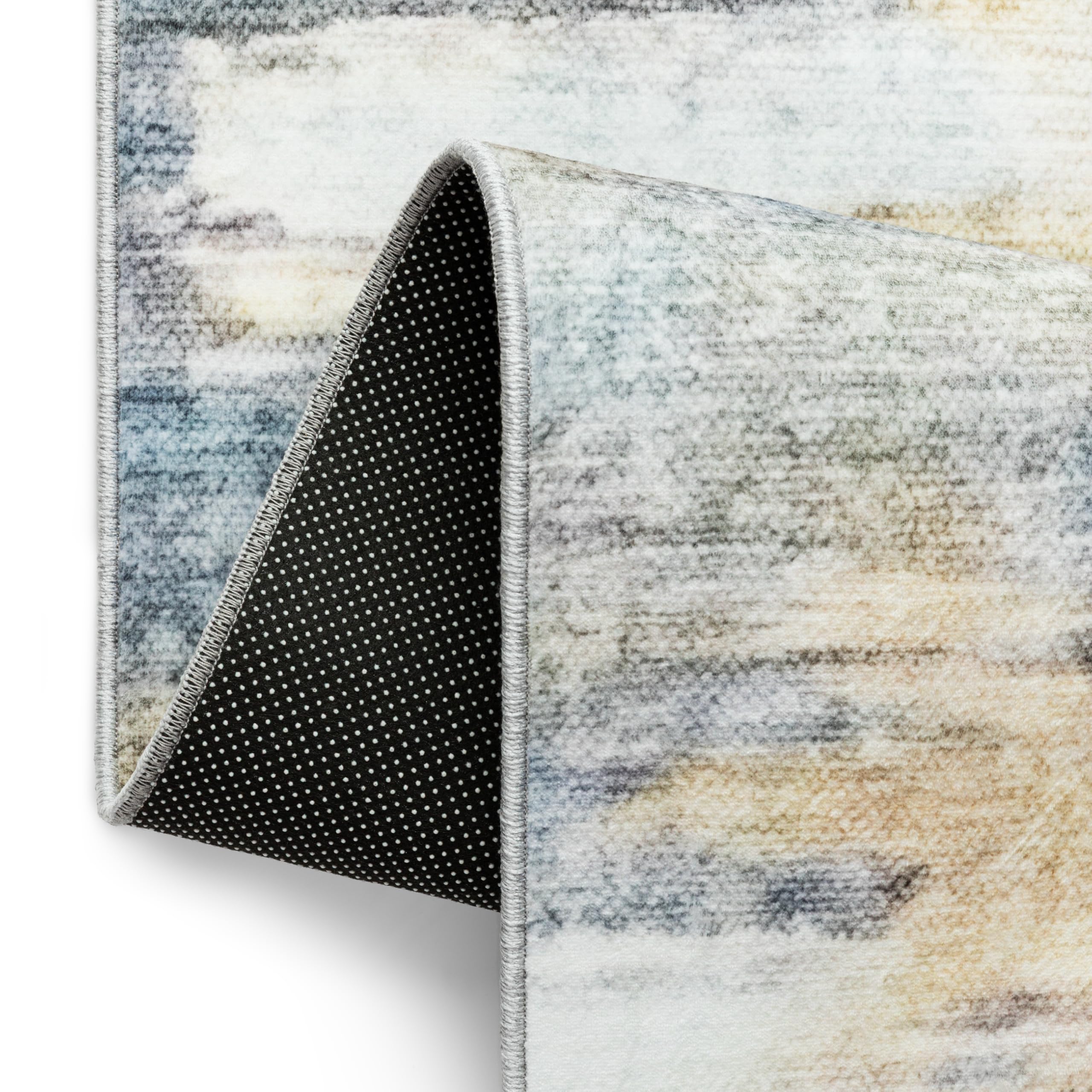 TAPISO Bari Tappeto Motivo Astratto Sfumato Grigio Crema Arancione Blu - Tappeto Stampato con Fondo Antiscivolo Soggiorno Camera da Letto Design Moderno Öko-Tex 200 x 300 cm