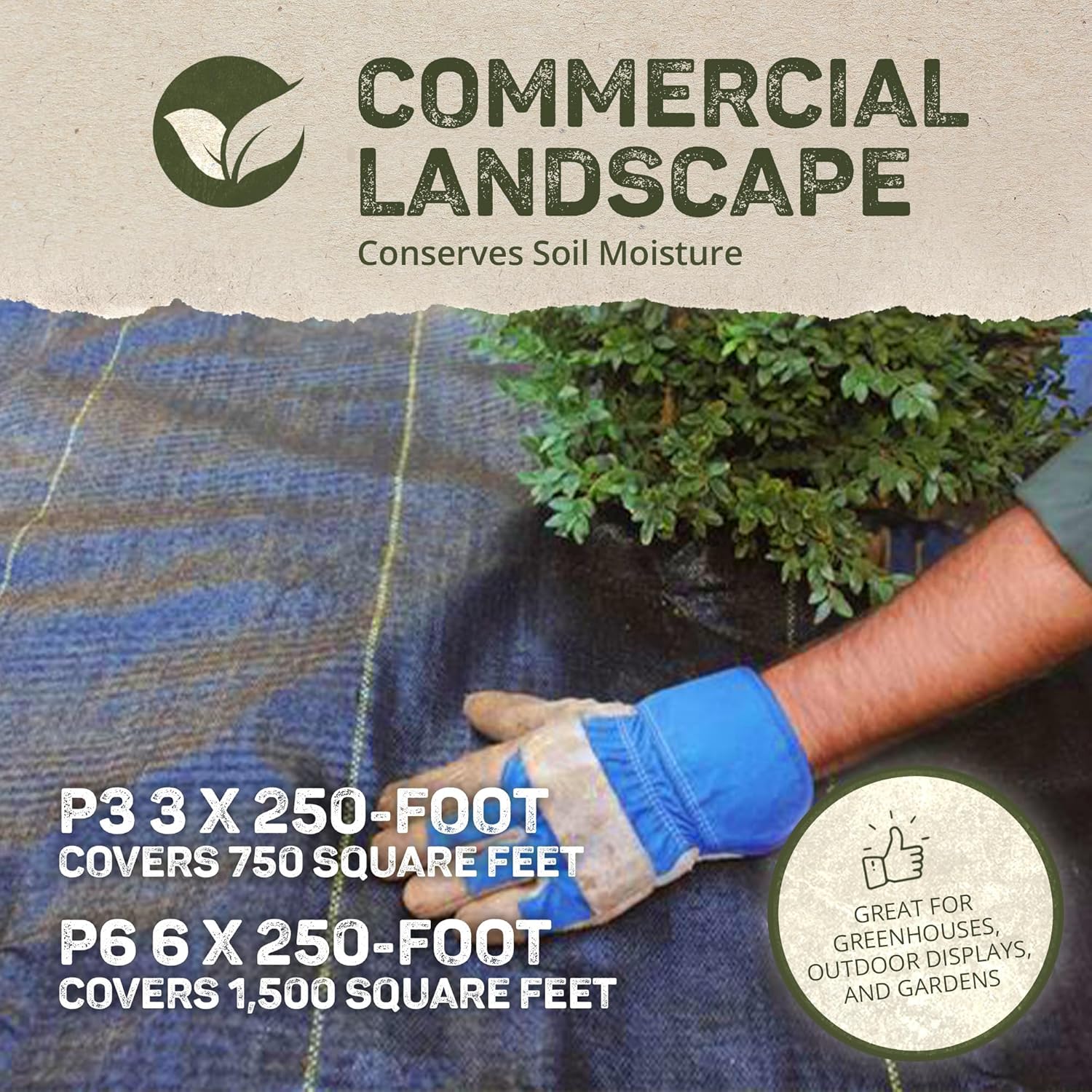 Dewitt Pro-5 Weed Barrier Fabric 5 oz, 3x250 & 6x250 Feet – Heavy-Duty Woven Landscape Ground Cover Mat for Raised Garden Bed, Greenhouse Gardening, Outdoor Landscaping, and Commercial Planting