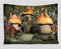 Vista 28 de Ambesonne Tapiz de Saguaro, Blooming Palo Verdes y Saguaros at 4 Peaks Hills Phoenix Arizona, colgante de pared para dormitorio, sala de estar