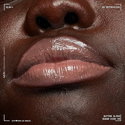 Miniatura 100 de NYX PROFESSIONAL MAKEUP Butter Gloss - Brillo de labios no pegajoso, tono marrón achocolatado (Ginger Snap)