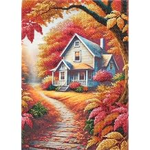 Bead Embroidey kit Autumn Cottage HS-5103 Beaded Cross Stitch kit AllAboutEmbroiderUA