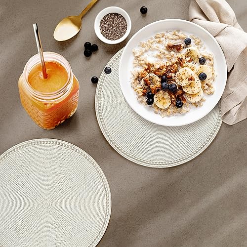 Miniatura 2 de Manteles individuales redondos de 13 pulgadas, hechos a mano, elegantes manteles individuales redondos para mesa de comedor para Acción de Gracias,