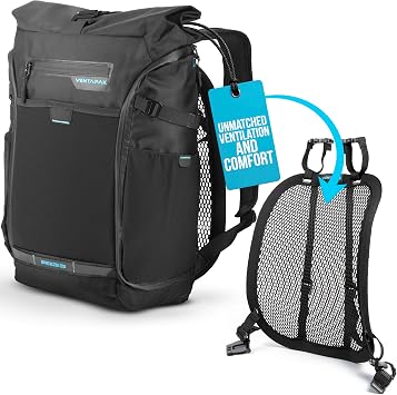 VentaPak Breeze 25L Ventilated Rolltop Backpack Detachable Spacer Frame for Airflow & Back Comfort, Waterproof Travel Backpack for Men & Women, Fits 16" Laptop, Daypack for Work, Hiking & Commuting