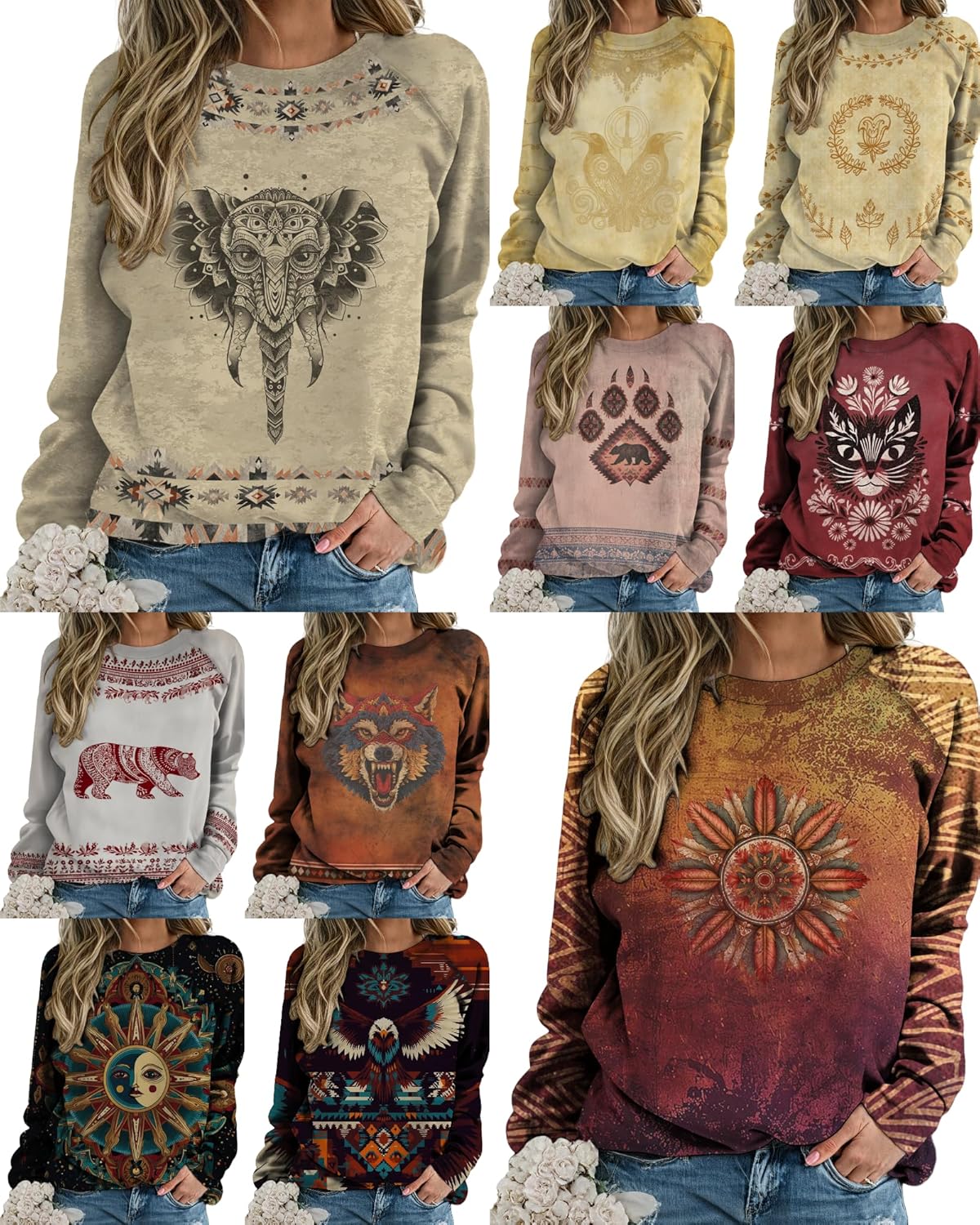 MARSVOVO Sweatshirts for Women Trendy Crewneck Pullover Classic Graphic Sweatshirt Loose Comfy Fall Basic Tops - Image 5