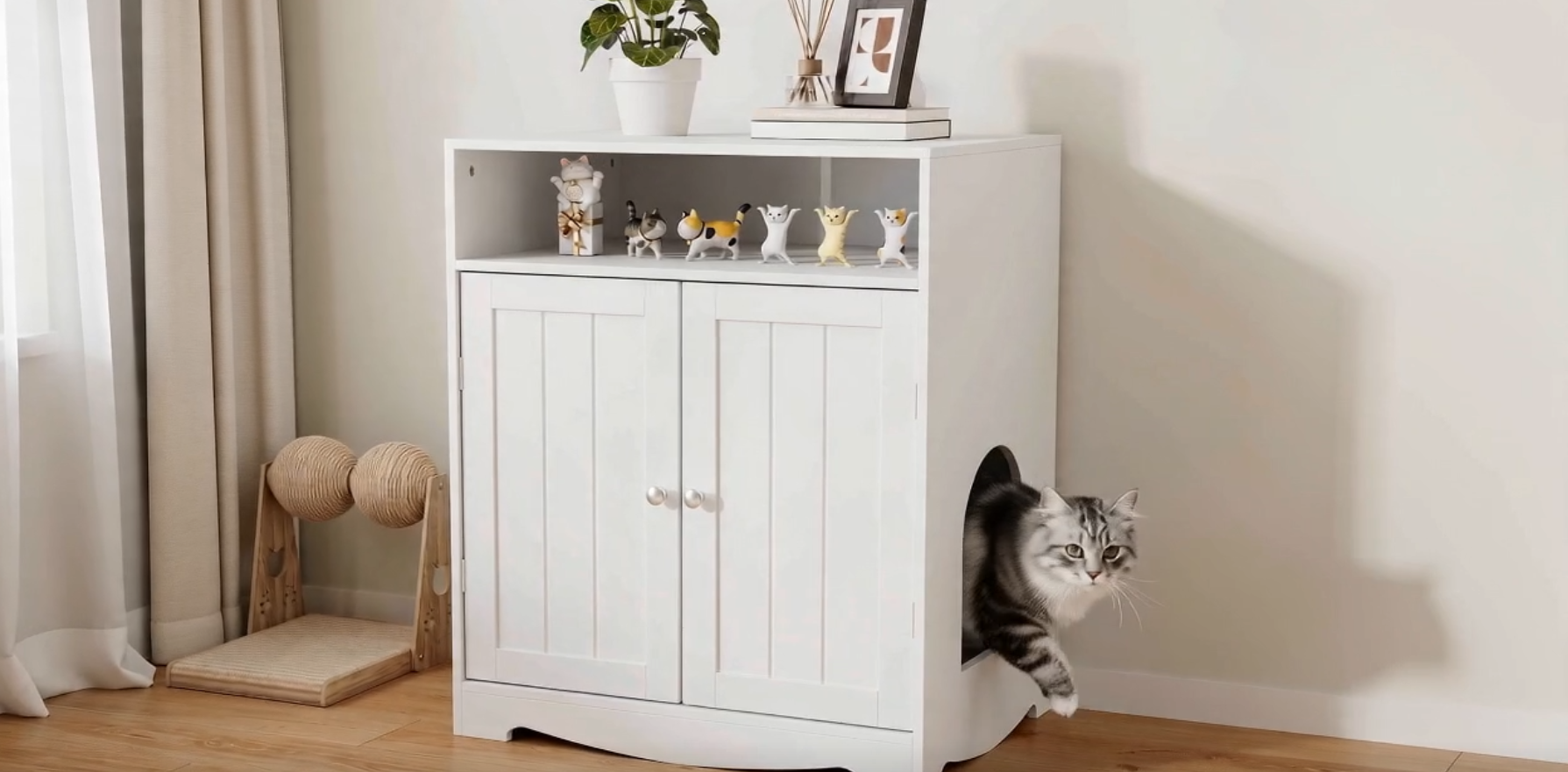 Amazon | VORIN 猫トイレカバー 目隠し 猫 キャット 家具 レストルーム