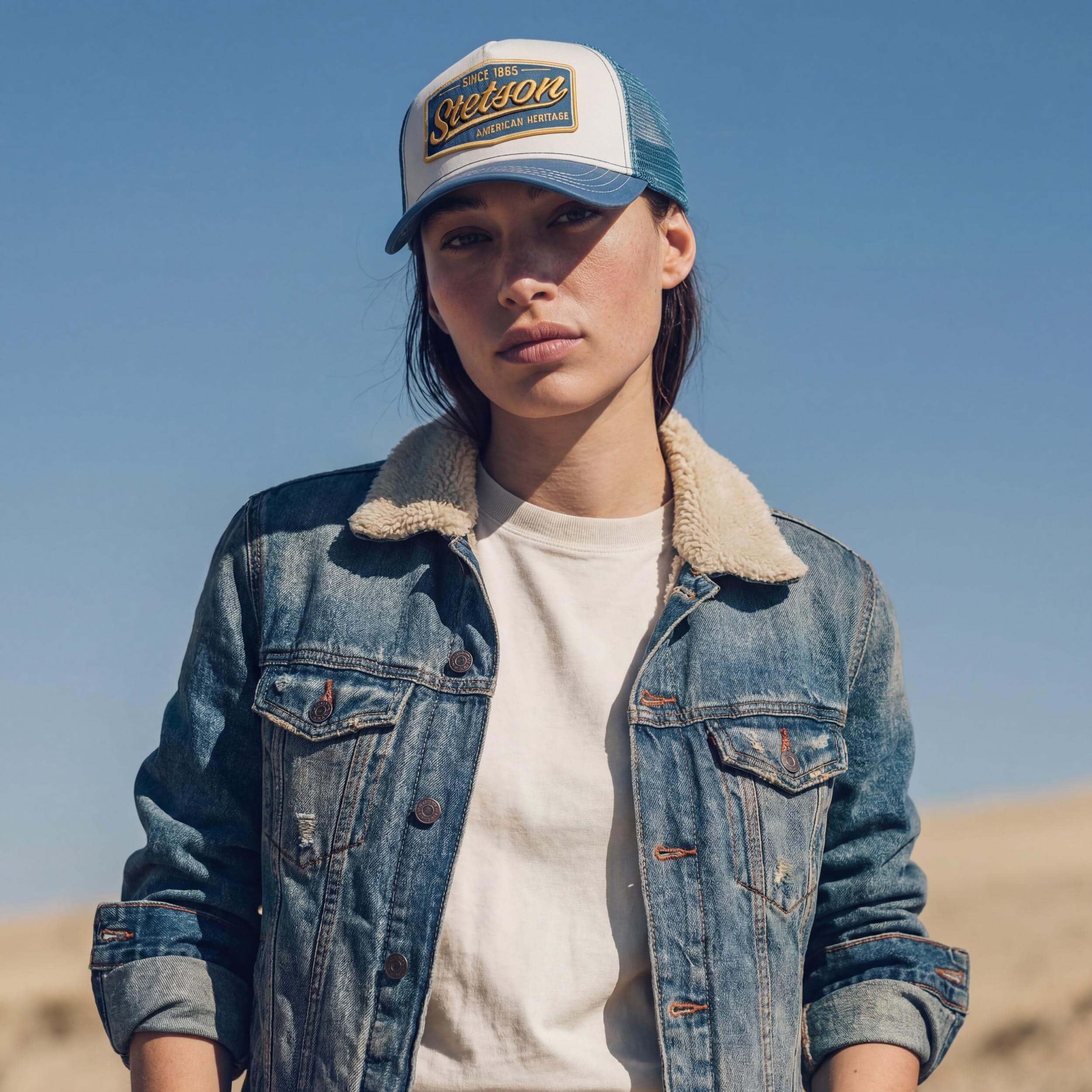 Stetson Czapka Trucker Since 1865 VintageKobiety/Mężczyźni - tirowca baseball cap z meshu Snapback, daszkiem, daszkiem wiosna-lato Lato - One Size niebieski