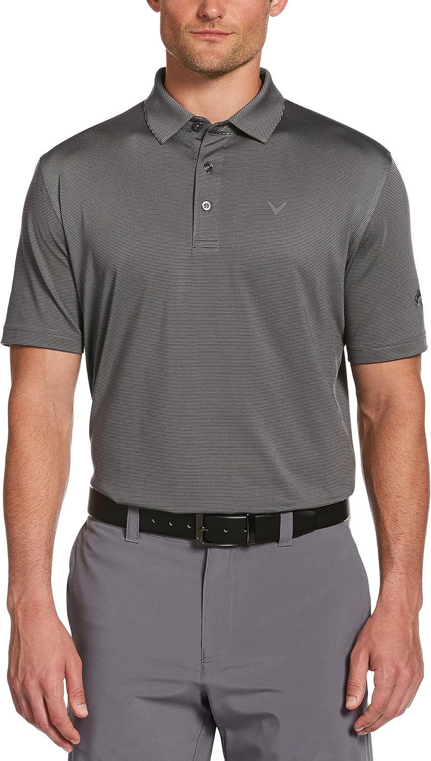Callaway Men's Pro Spin Fine Line Short Sleeve Golf Polo, Stretch, Moisture-Wicking, Sun Protection (Available in Big & Tall)