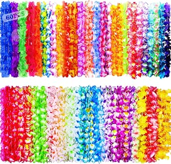 Lot 14 Pièces Fêtes Hawaïennes : 8 Lunettes En Papier Tropicales + 6 Colliers Hawaiens - Parfait Pour Soirées Aloha Et Photos Inoubliables