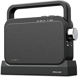 Coby Wireless Digital Hearing Amplifier TV Audio Speaker for Hard of Hearing - Portable TV Listening Assistance Bluetooth Speaker for Seniors, Elderly, and Hearing Impaired with Voice Highlighting,Black,CSTV130