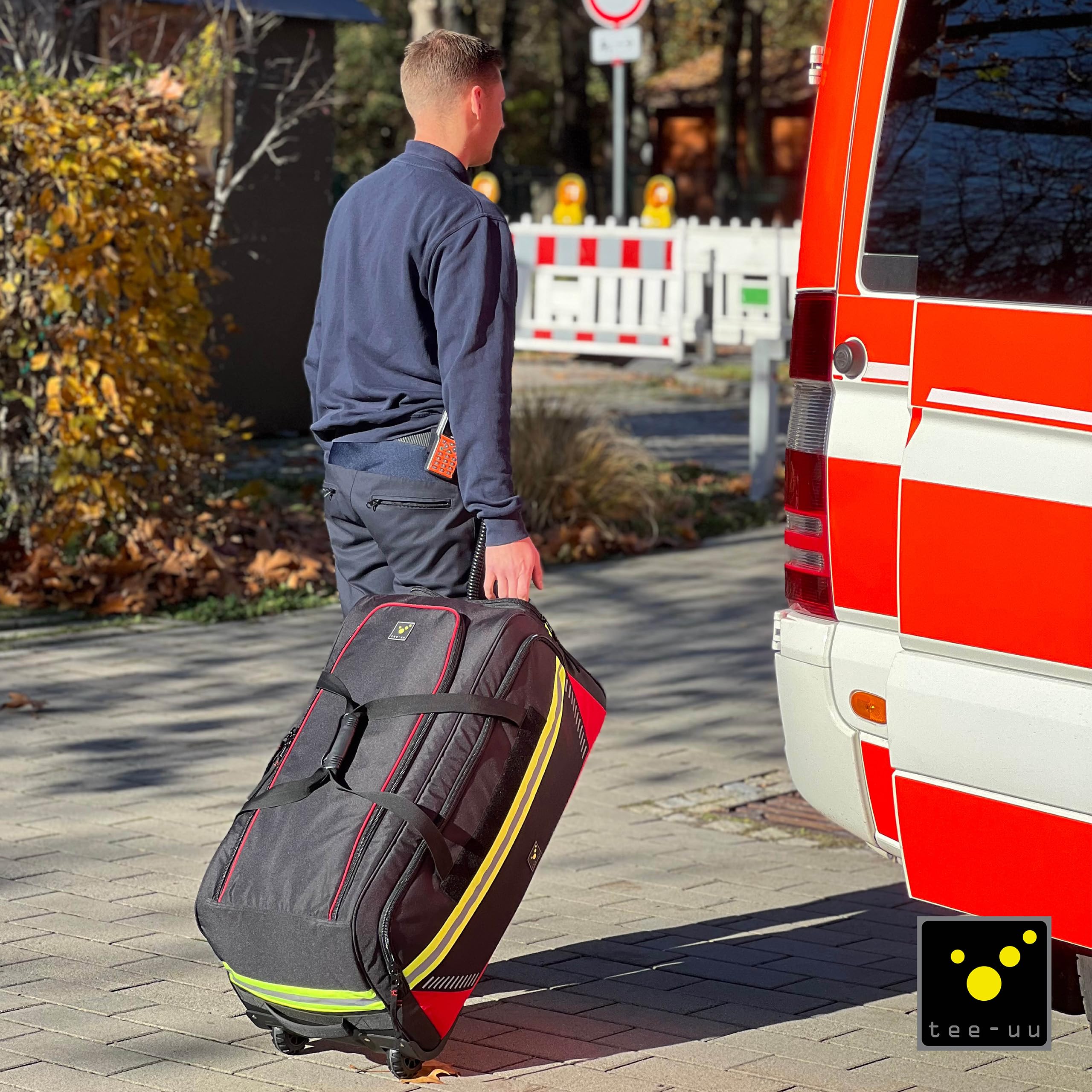 tee-uu TROLLEYBAG EVO Bekleidungstasche | Trolley-Tasche | 90 L Stauraum | Verschiedene Varianten (AB-Feuerwehr)