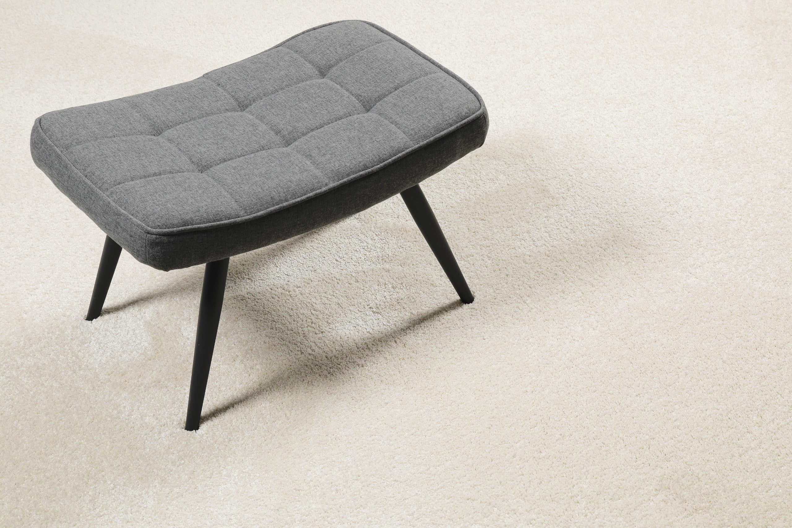 WECONhome Tapis moderne à poils courts - Ambiance de bien-être pour le salon, la chambre à coucher, la salle à manger et plus encore - Tapis tissé Wogh (200 cm rond, beige crème)
