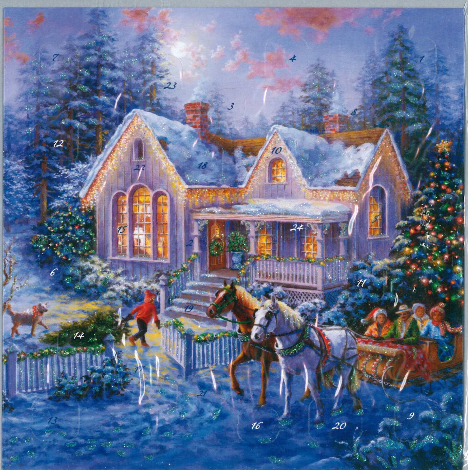 Weihnachts-Adventskalender Karte Mit 24 Türchen – 15,2 X 15,2 Cm, Inkl. Umschlag, Aus England
