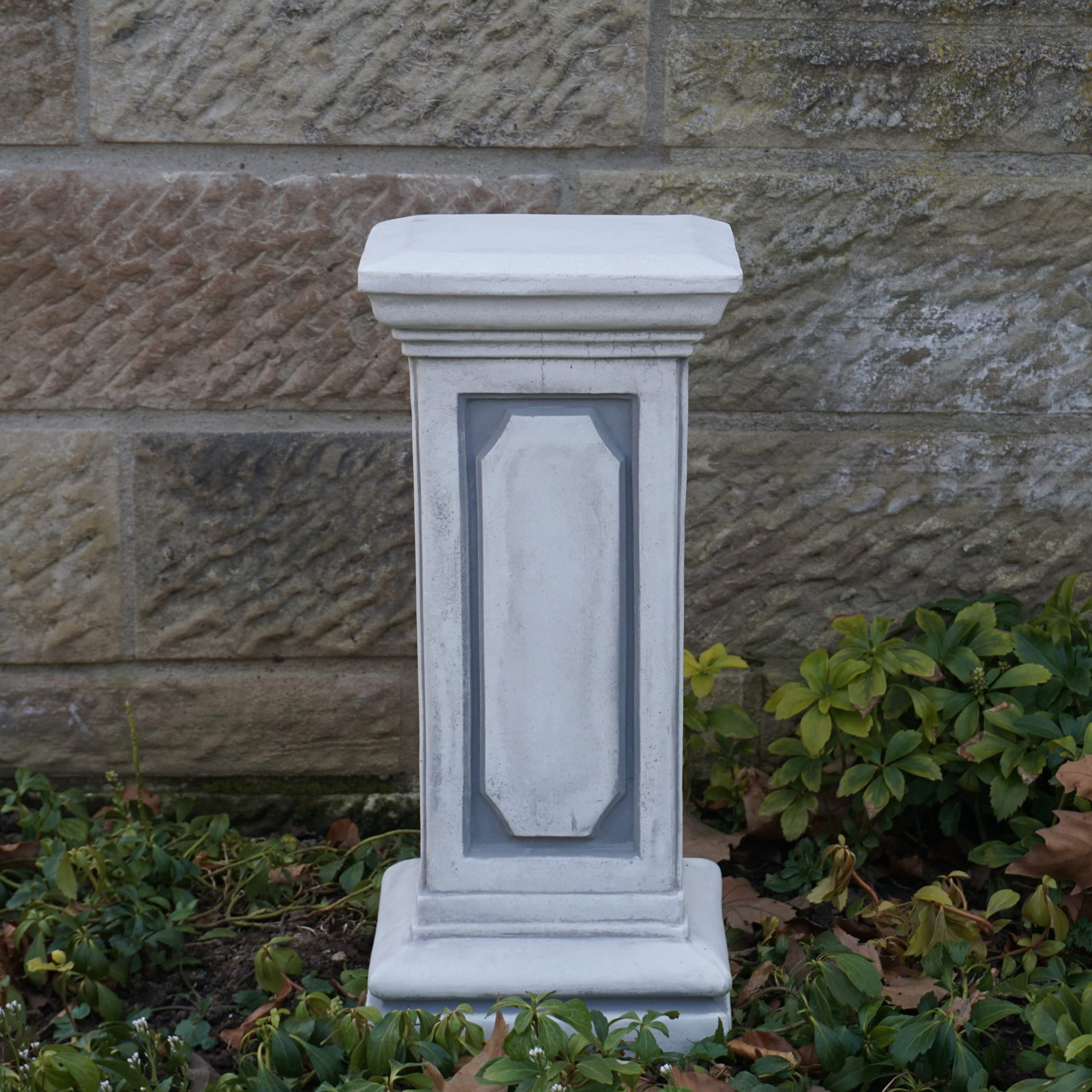 gartendekoparadies.de Podest, Steinsockel, H. 57 cm, Stellfläche 26 x 26 cm, 50 kg, Grau, frostsicher aus Steinguss für Außenbereich