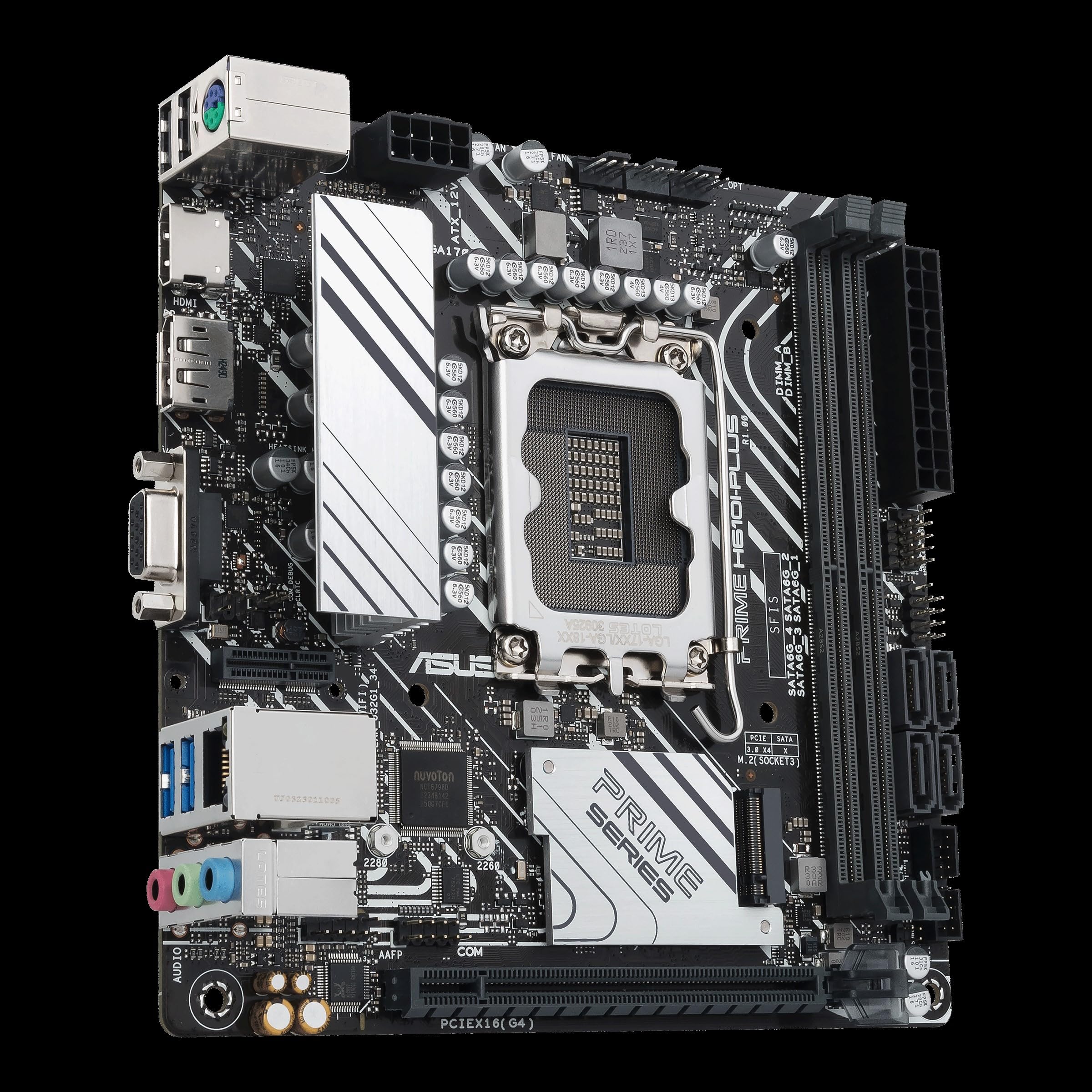 ASUS PRIME H610I-PLUS-CSM, Scheda Madre Intel Mini-ITX, Slot DDR5, Nera