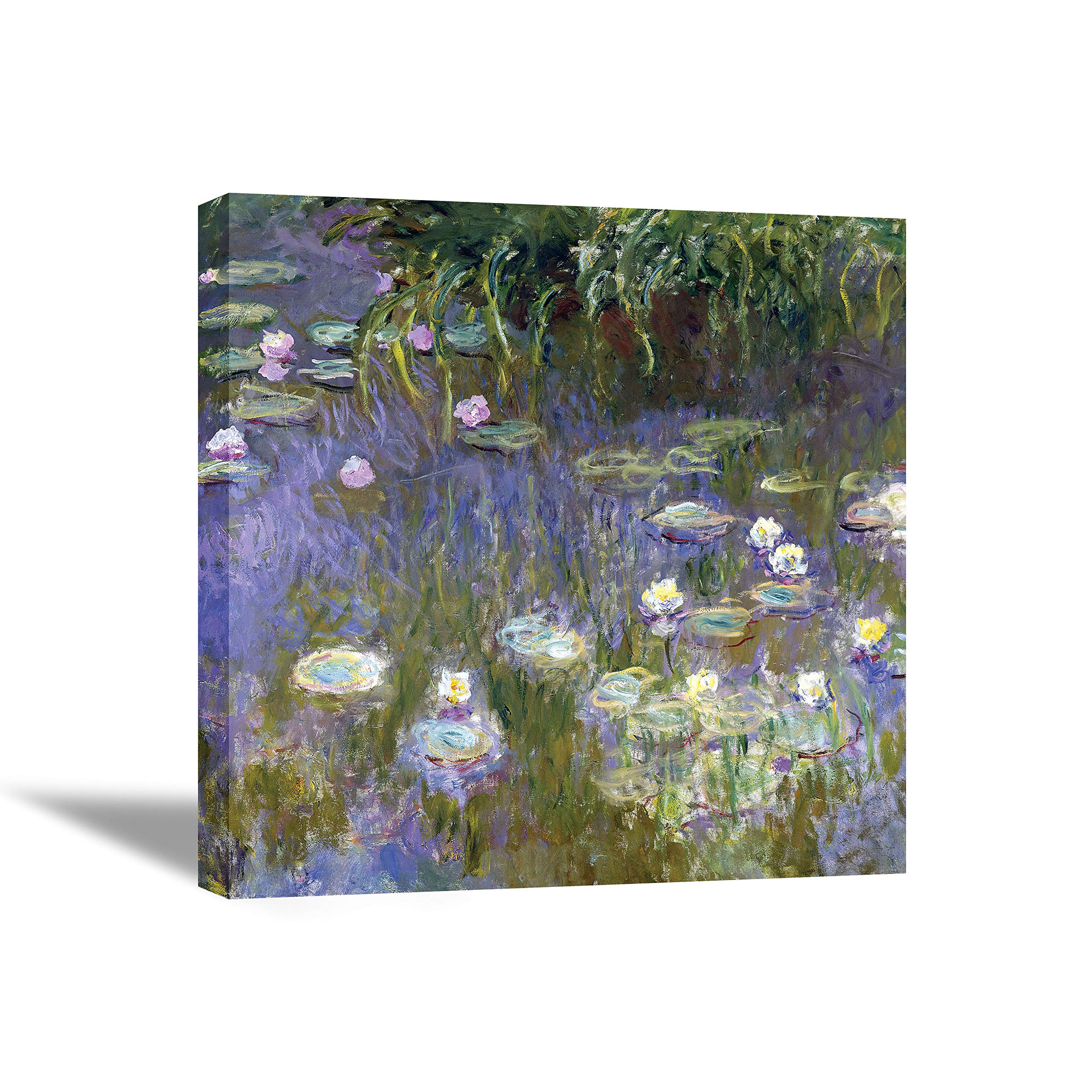 Tamatina Claud Monet Art Framed Canvas Gallery Wrap Framed Paintings | Water Lilies II | Home Decorative Gift Item | Frame Size - 24X24 Inches.t389