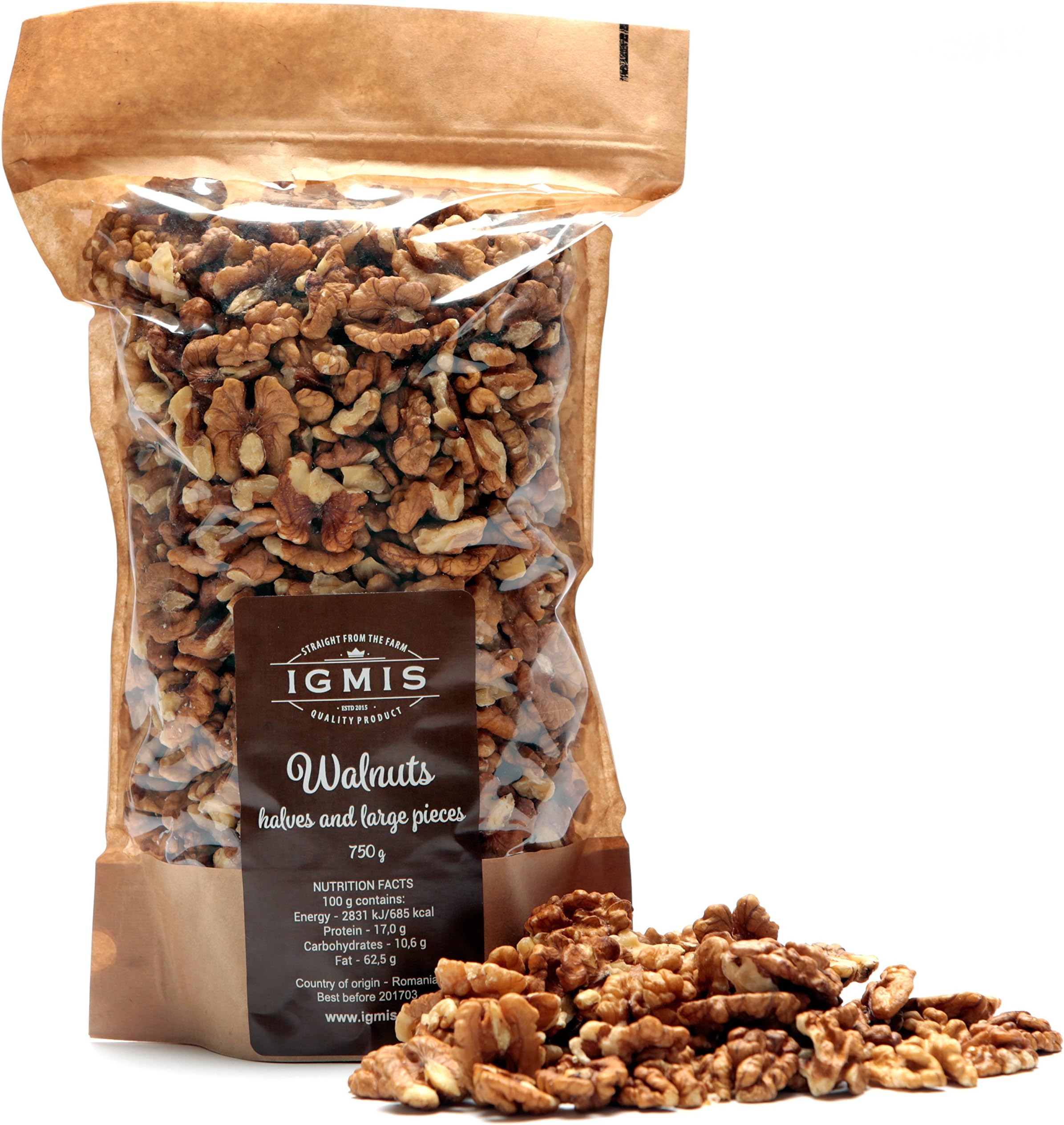 Igmis Walnut Kernel Halves and Pieces - 750 Gram - Directly from the Farm
