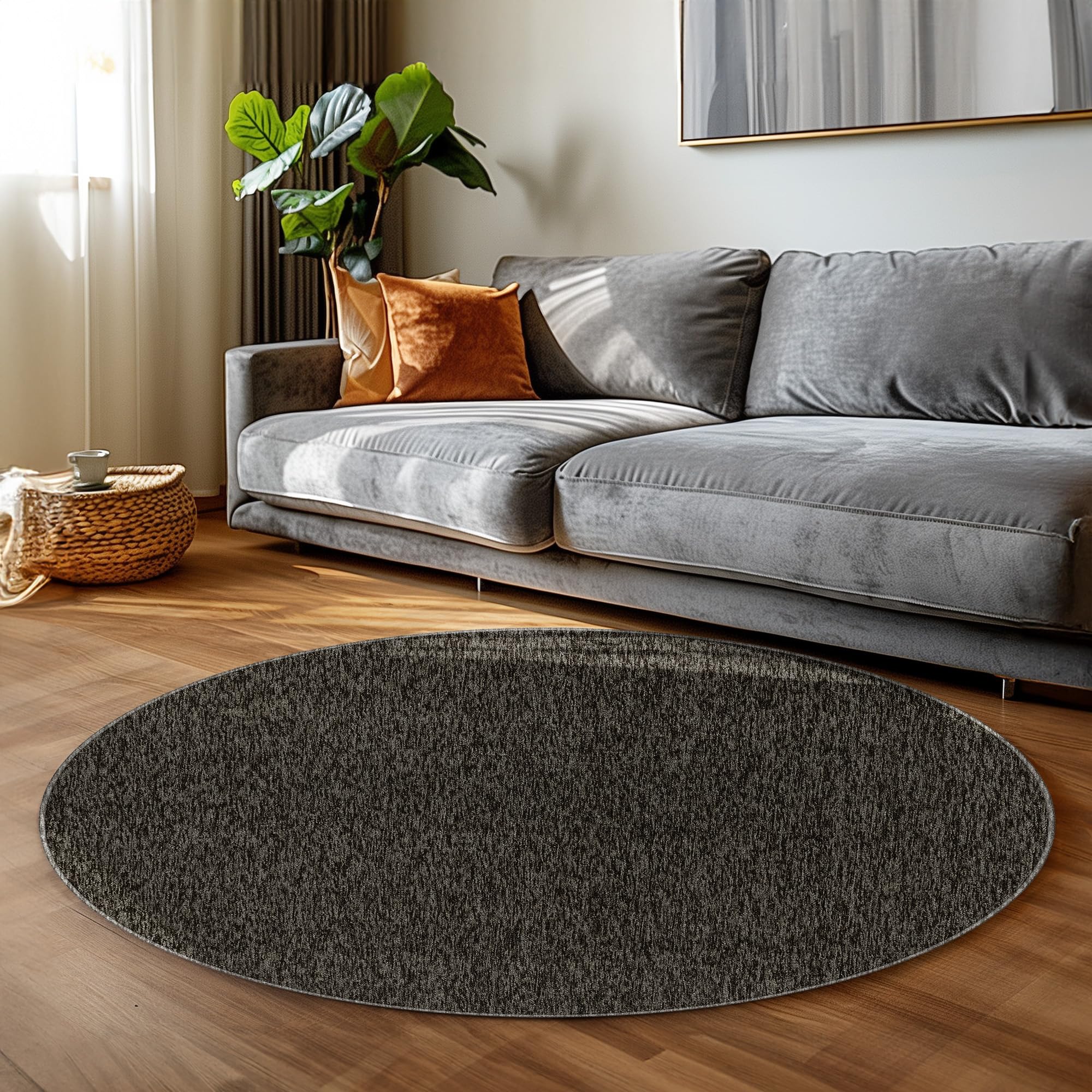 Teppich Kurzflor Flachgewebe Schlingenteppich meliert Pflegeleicht für Wohnzimmer Schlafzimmer