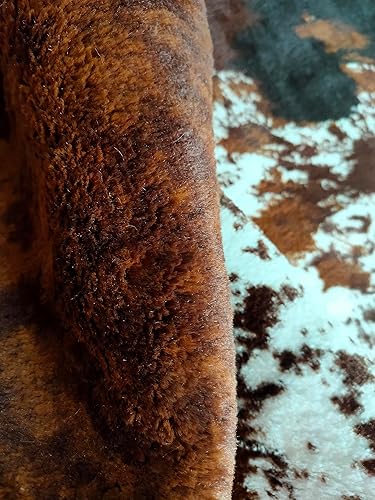 Miniatura 4 de JACCAWS Alfombra de piel de vaca sintética grande (6.2 x 8.2 pies), alfombra con estampado de vaca tricolor con patrón natural, alfombra de piel de