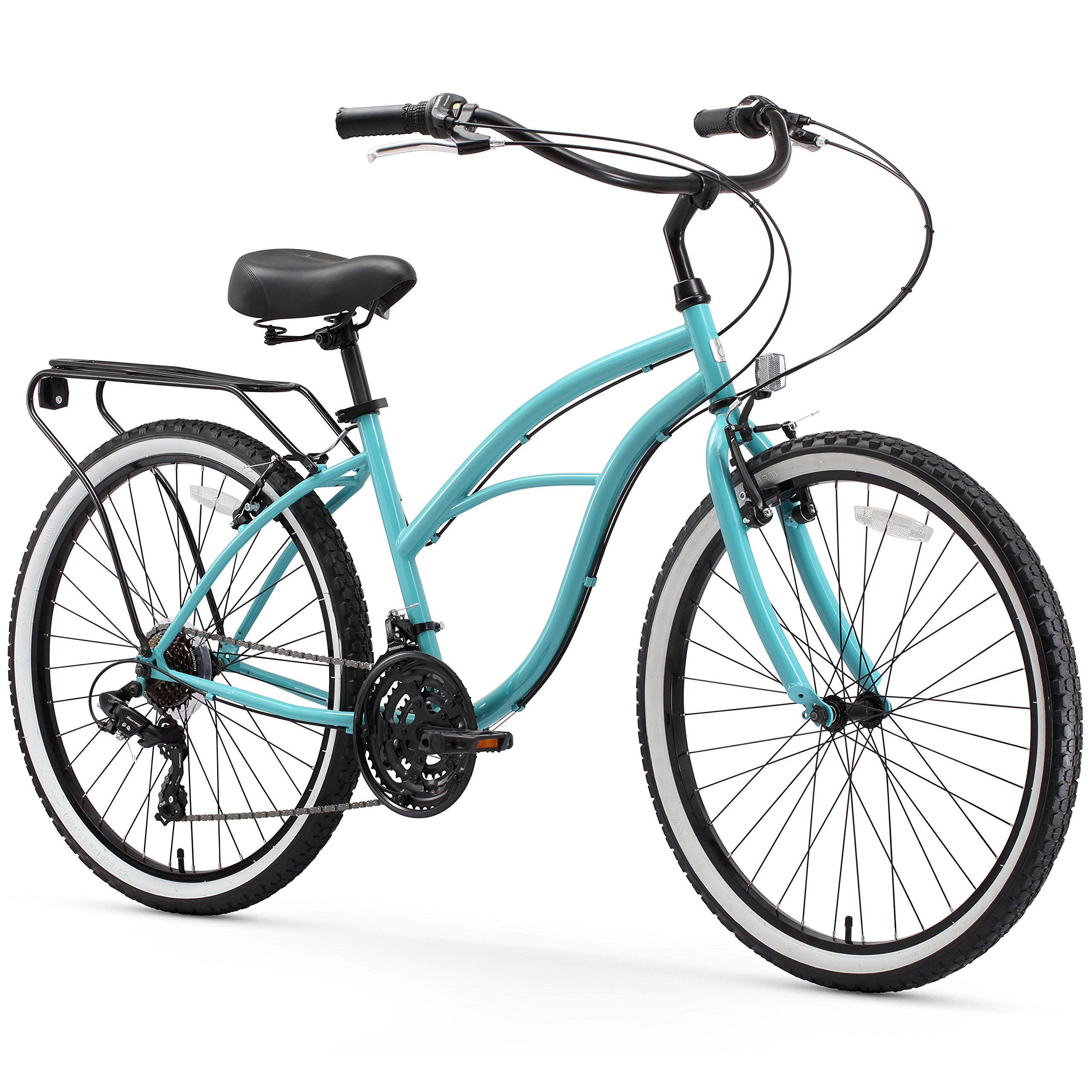 sixthreezero Around The Block Women’s Beach Cruiser Bicycle OR eBike 250W and 500W Electric Bike, 24-Inch and 26-Inch