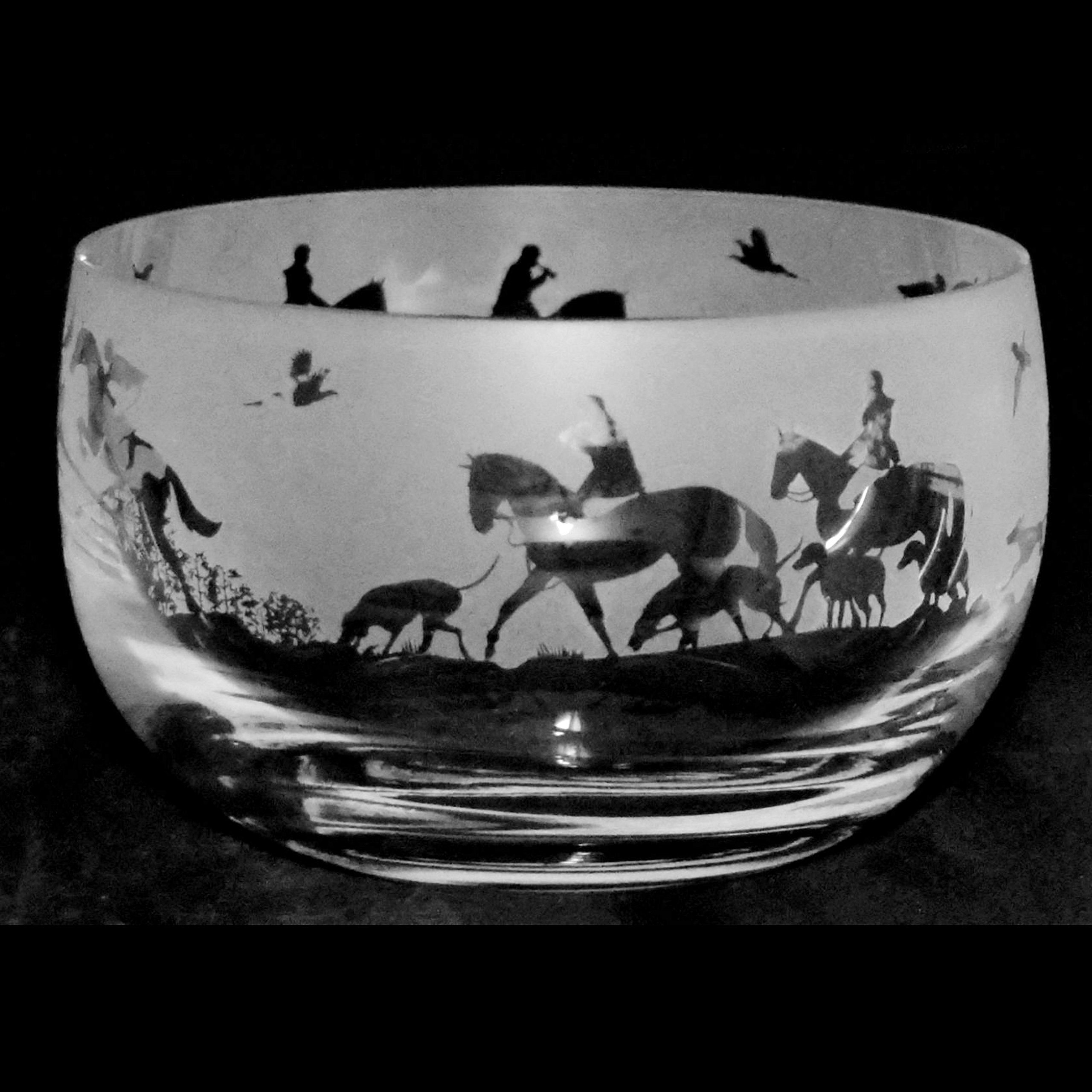 ANIMO GLASS Hunting Small Crystal Bowl