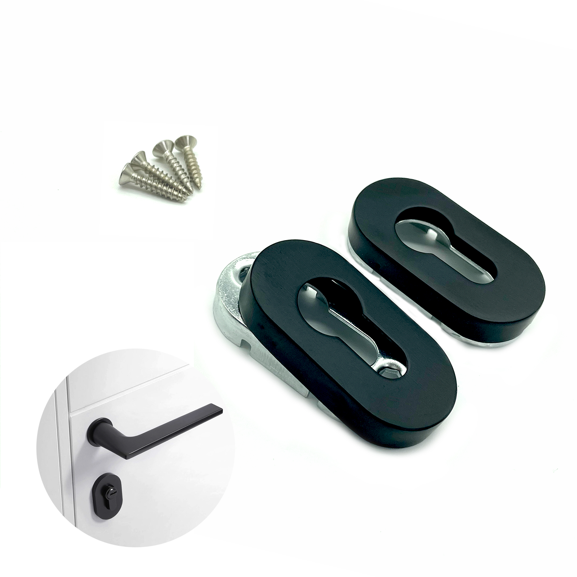 Placchetta Copri Serratura In Inox Satinato Per Esterno Porta