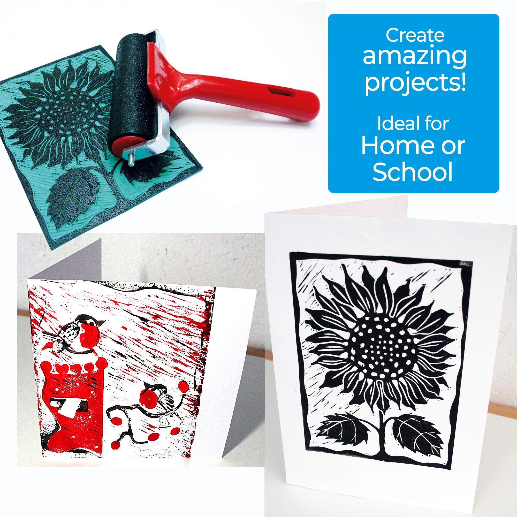 Introductory Lino Cutting & Printing Set, Black, 150mm x 100mm - Image 3