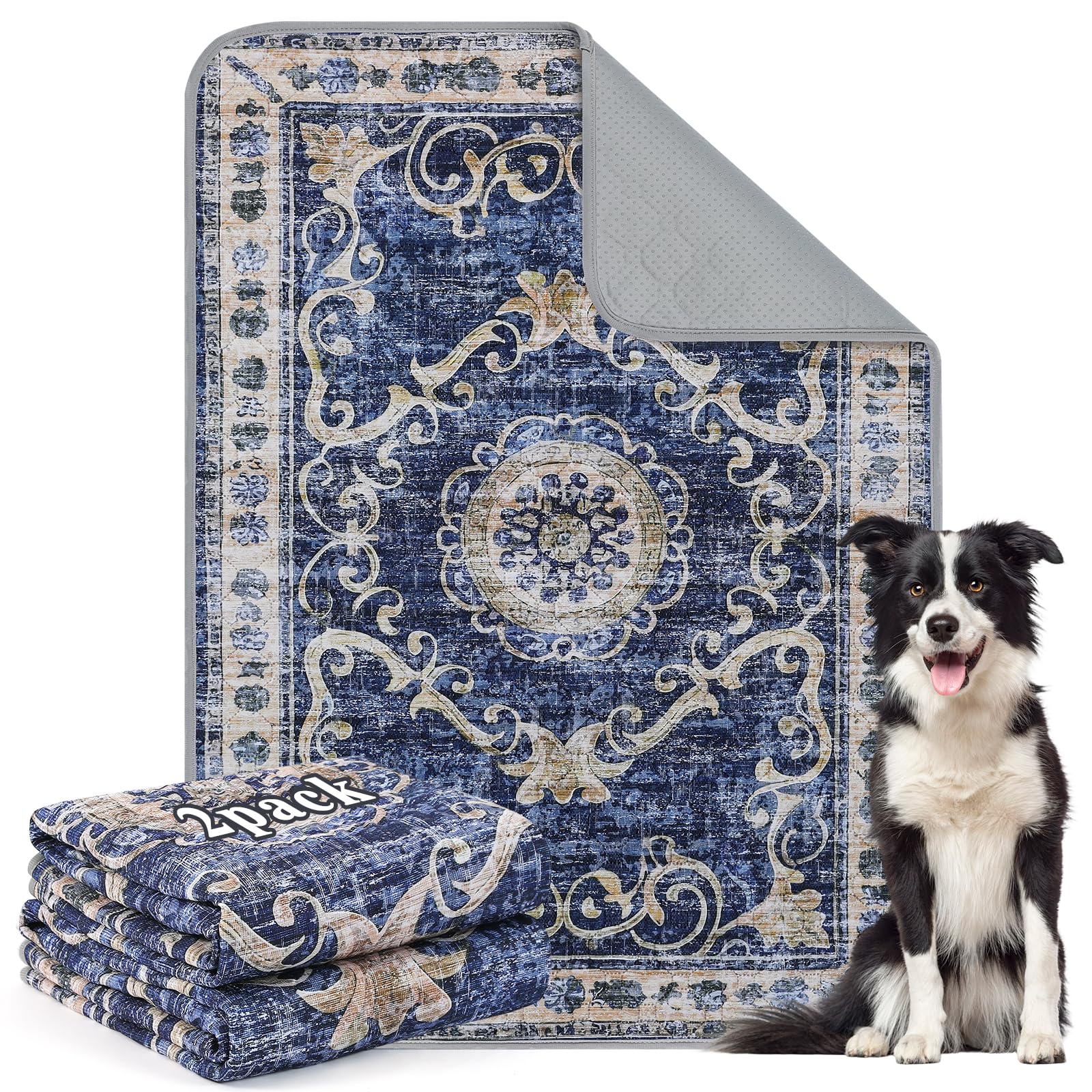 Tapis d'entraînement chiot ultra absorbant lavable 60 x 90 cm beige