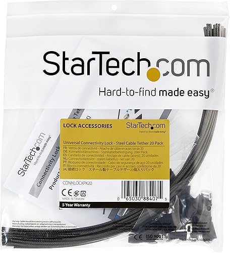 Miniatura 7 de StarTech.com CONNLOCKPK5 - Paquete de 5 correas de cable de seguridad para adaptadores y dongles  Adaptadores de cable universales  Cables de