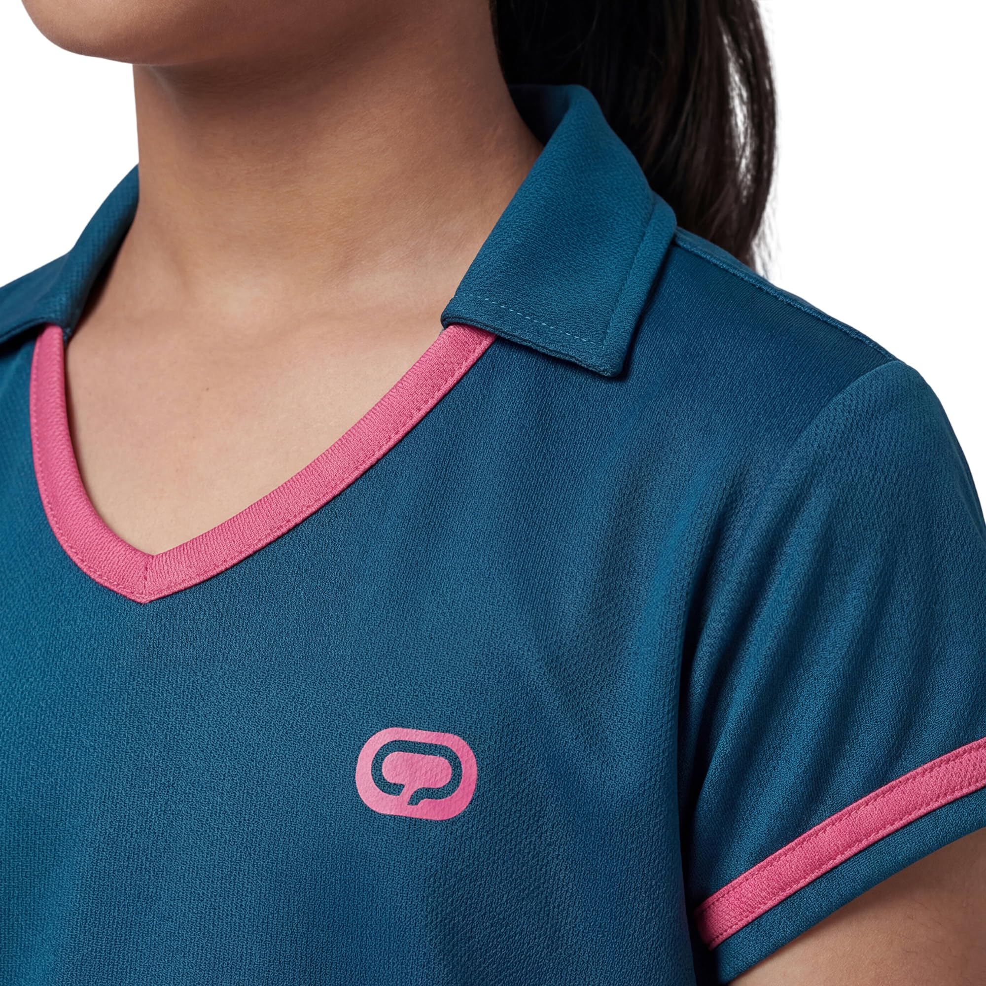 Qiddo Sports Girls Elegant Collared Regular T-Shirt (in, Age, 12 Years, 13 Years, Regular, Blue) 3