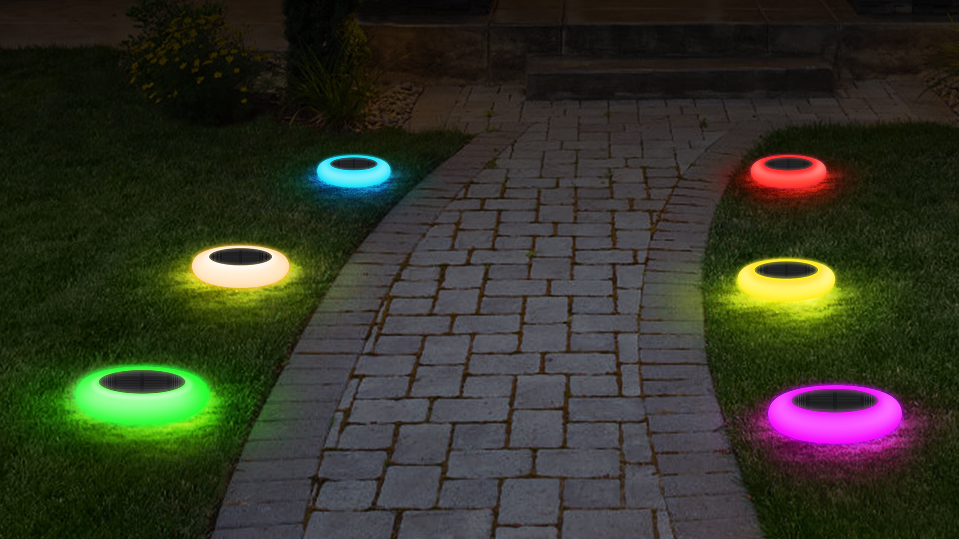 Intelamp Solar Motion Sensor Outdoor Lights 2 Pack Solar Flood Lights Outdoor, High Bright - View #5