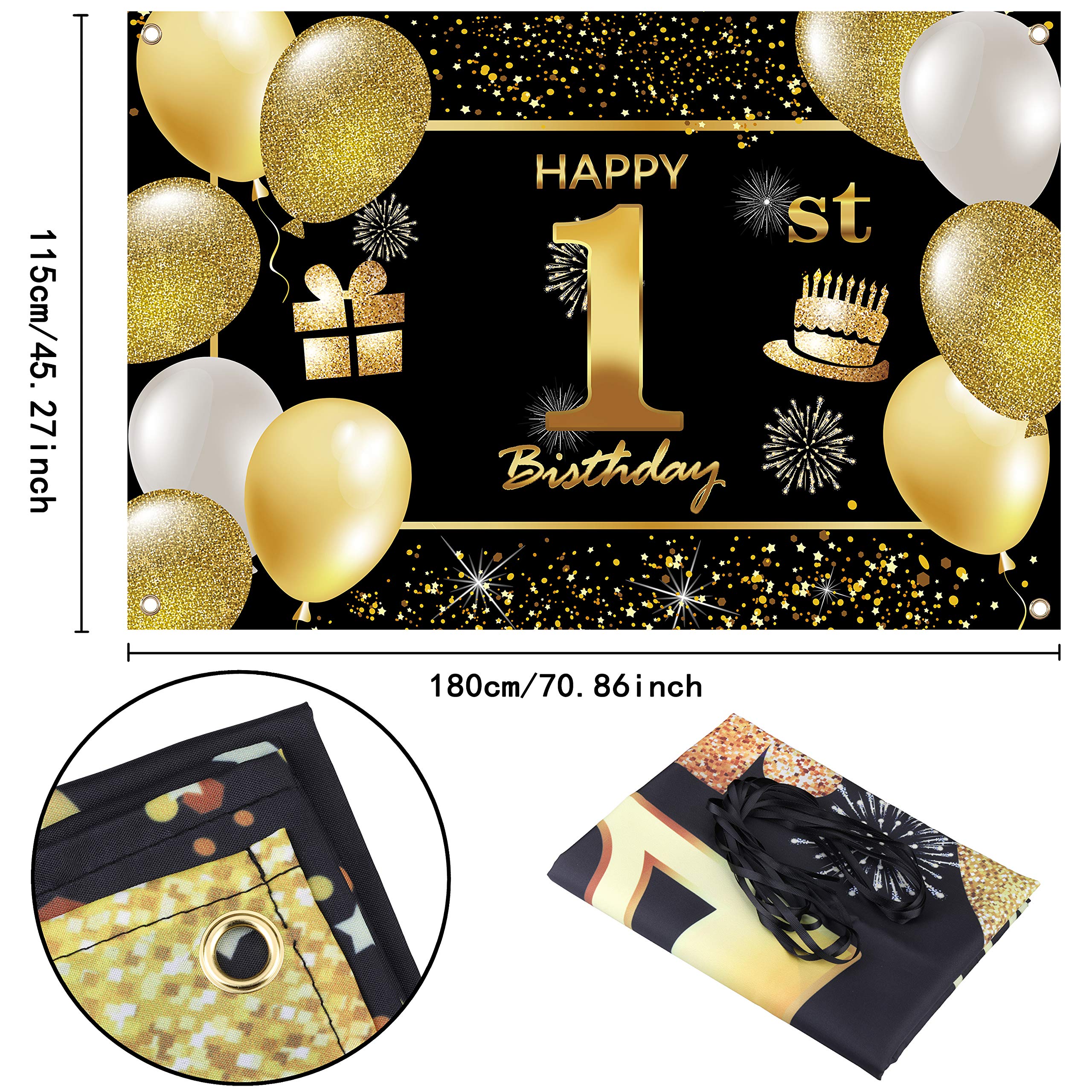 Happy Birthday Banner – 180x119 Cm, Aus Modestoff, Für Partys & Fotohintergründe