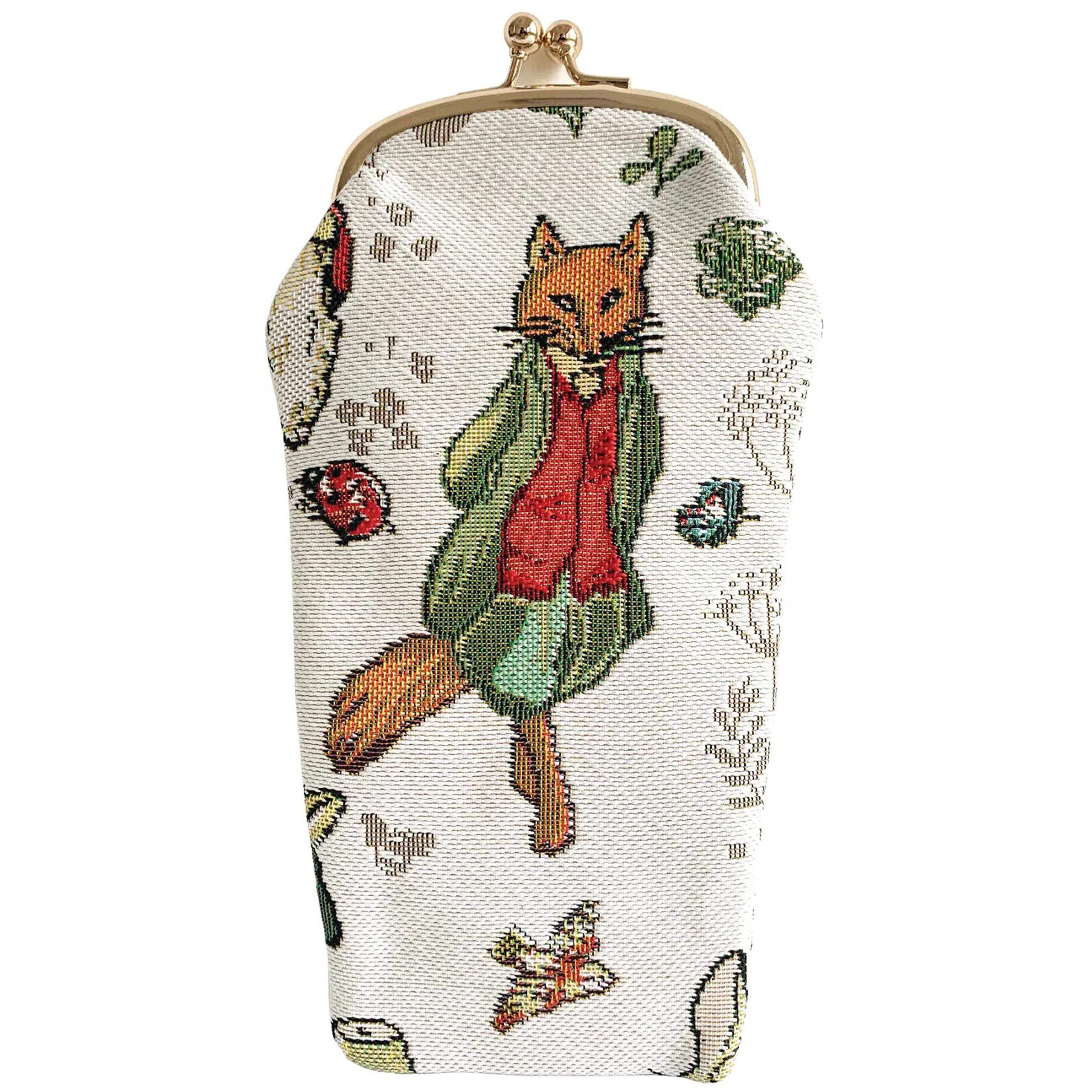 Signare Tapestry Glasses Case for Women Eyeglass Case Sunglasses Pouch Bag Cute Eyewear Protection Case in Peter Rabbit, Jemima Puddle Duck and Mr Tod Designs (Mr Tod)