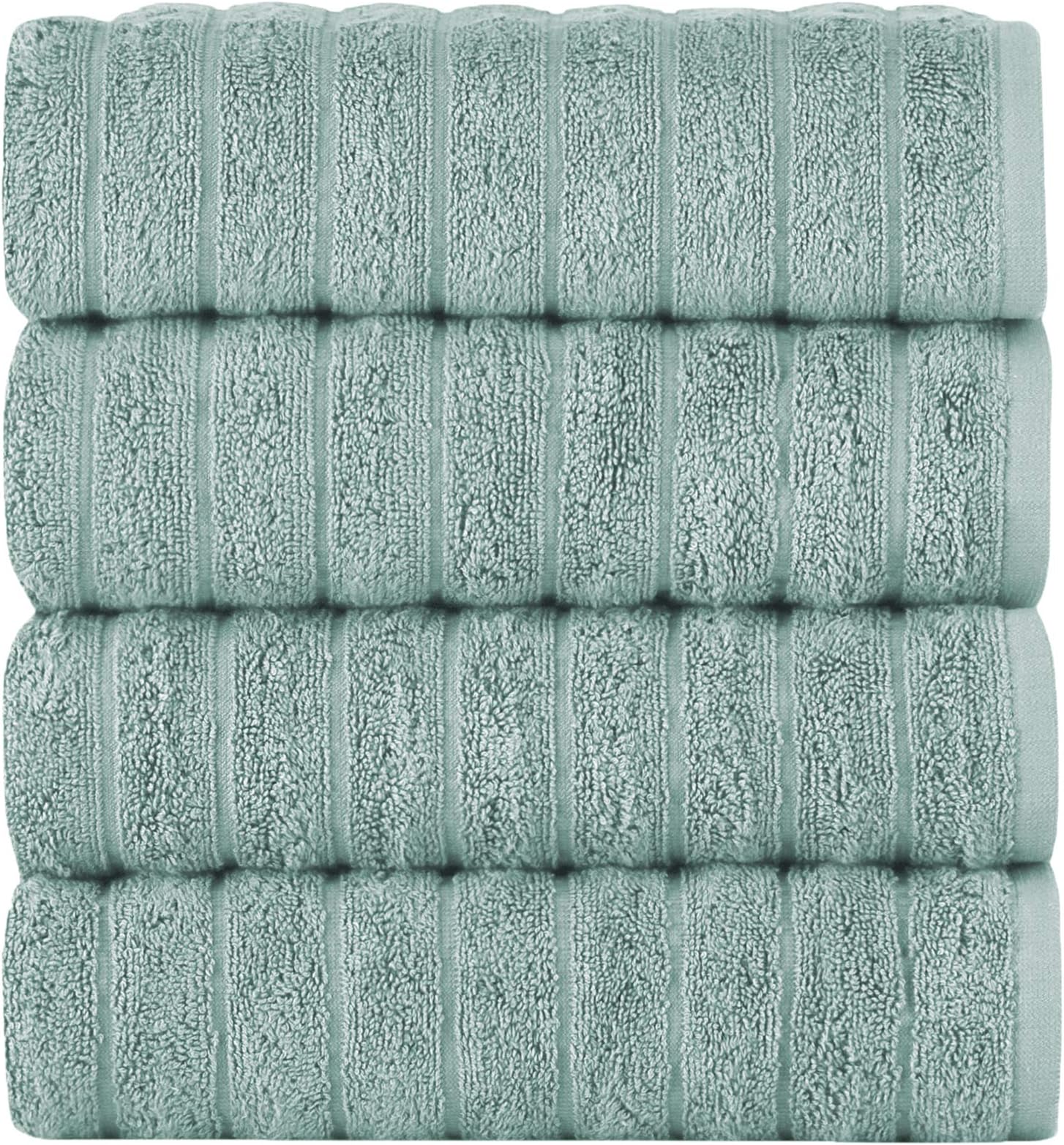 Classic Turkish TowelsCTT Luxury Hand Towels for Bathroom Set of 4, 100% Turkish Cotton, Quick Dry & Comfy Towels for Hotel & Spa, Highly Absorbent | 20"x32" (Spa Green)