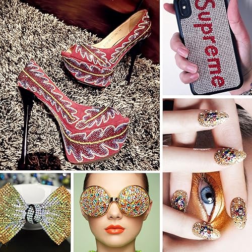 Miniatura 7 de Nibiru 6616 diamantes de imitación de cristal con parte trasera plana de varios tamaños para manualidades, gemas de vidrio redondas con pinzas y