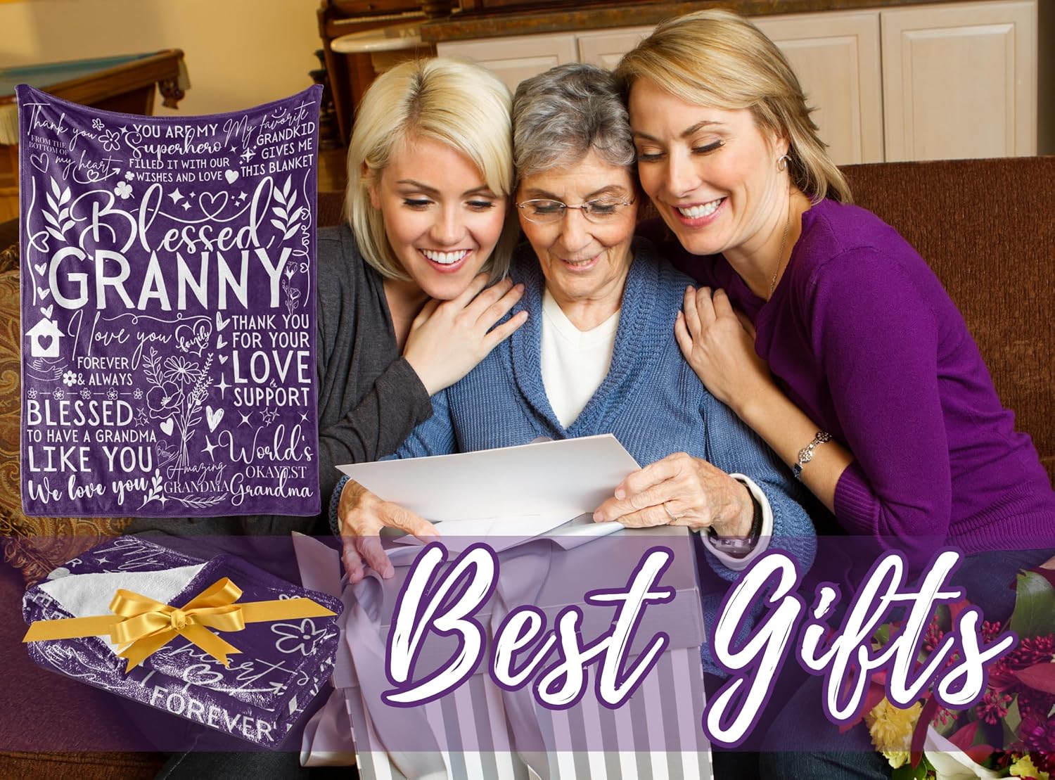 Granny Gifts for Grandma on Mothers Day, Soft Flannel Blanket, 65 x 50 inches - Image 4