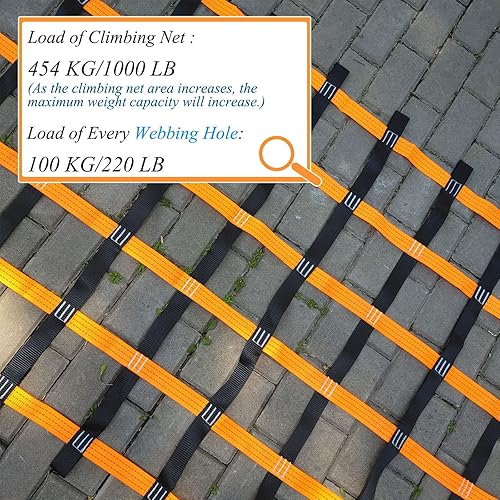 Miniatura 3 de Red de escalada de línea ninja, red de carga de escalada al aire libre, juego de columpios de escalera de escalada en la selva, gimnasio, parque