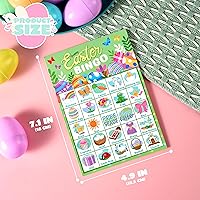 Vista 4 de JOYIN Tarjetas de bingo de Pascua para 28 jugadores (5 x 5) para juegos de golosinas de fiesta de Pascua, regalo de aula escolar para niños