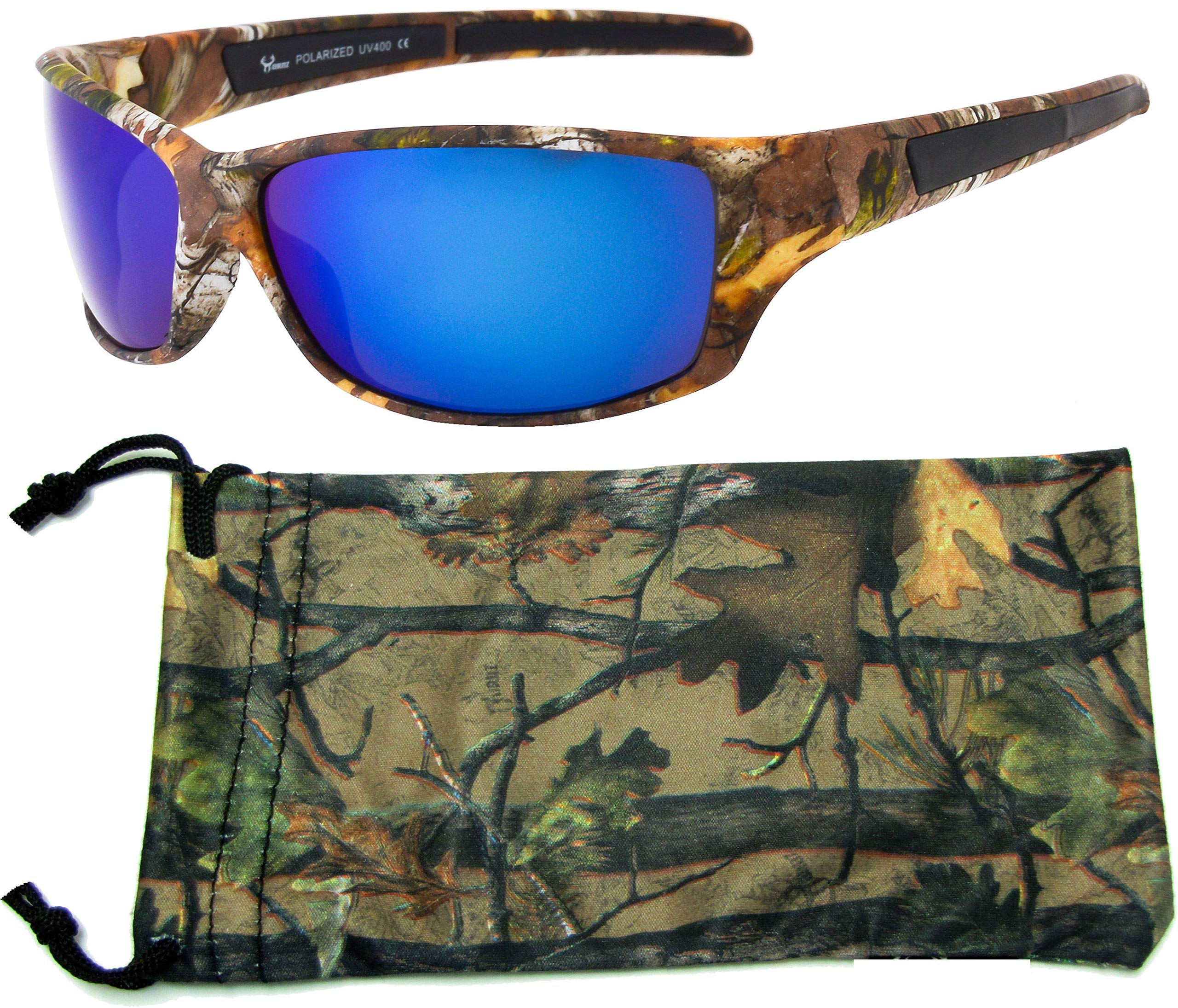 Hornz Polarized Sunglasses for Men Brown Forest Camouflage Durable Light Weight