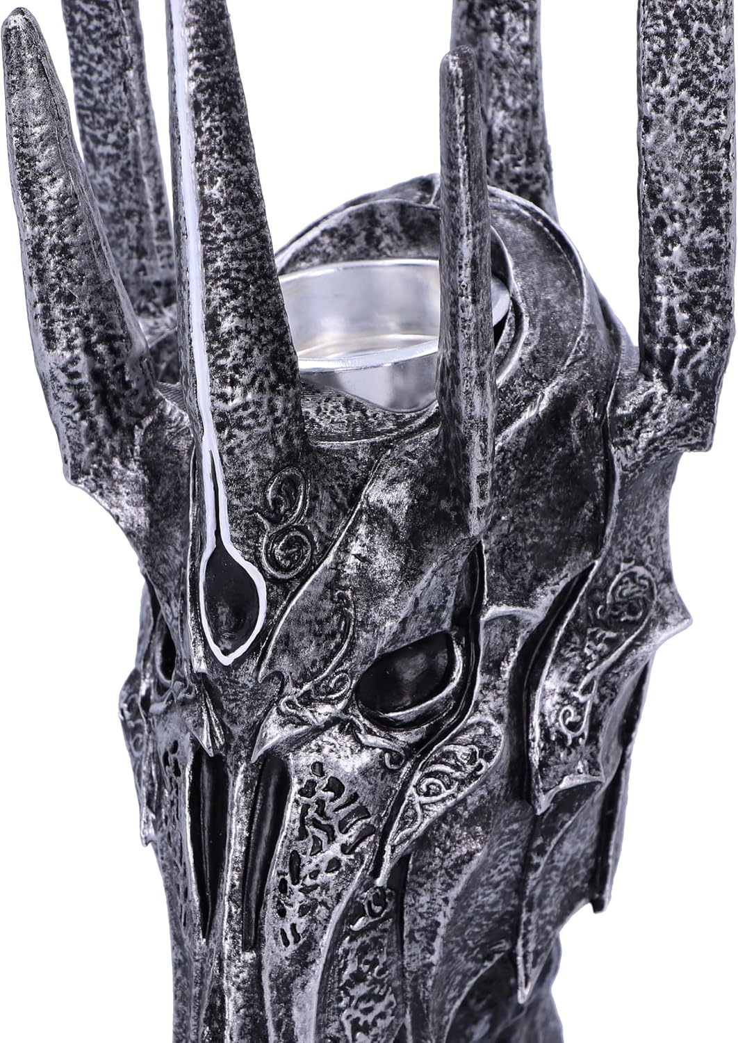 Nemesis Now Lord of the Rings Sauron Tea Light Holder 33cm, Resin, Silver, Officially Licensed Lord of the Rings Sauron Sculpture, Metal Insert to Hold Tealight, Cast in the Finest Resin, Hand-Painted