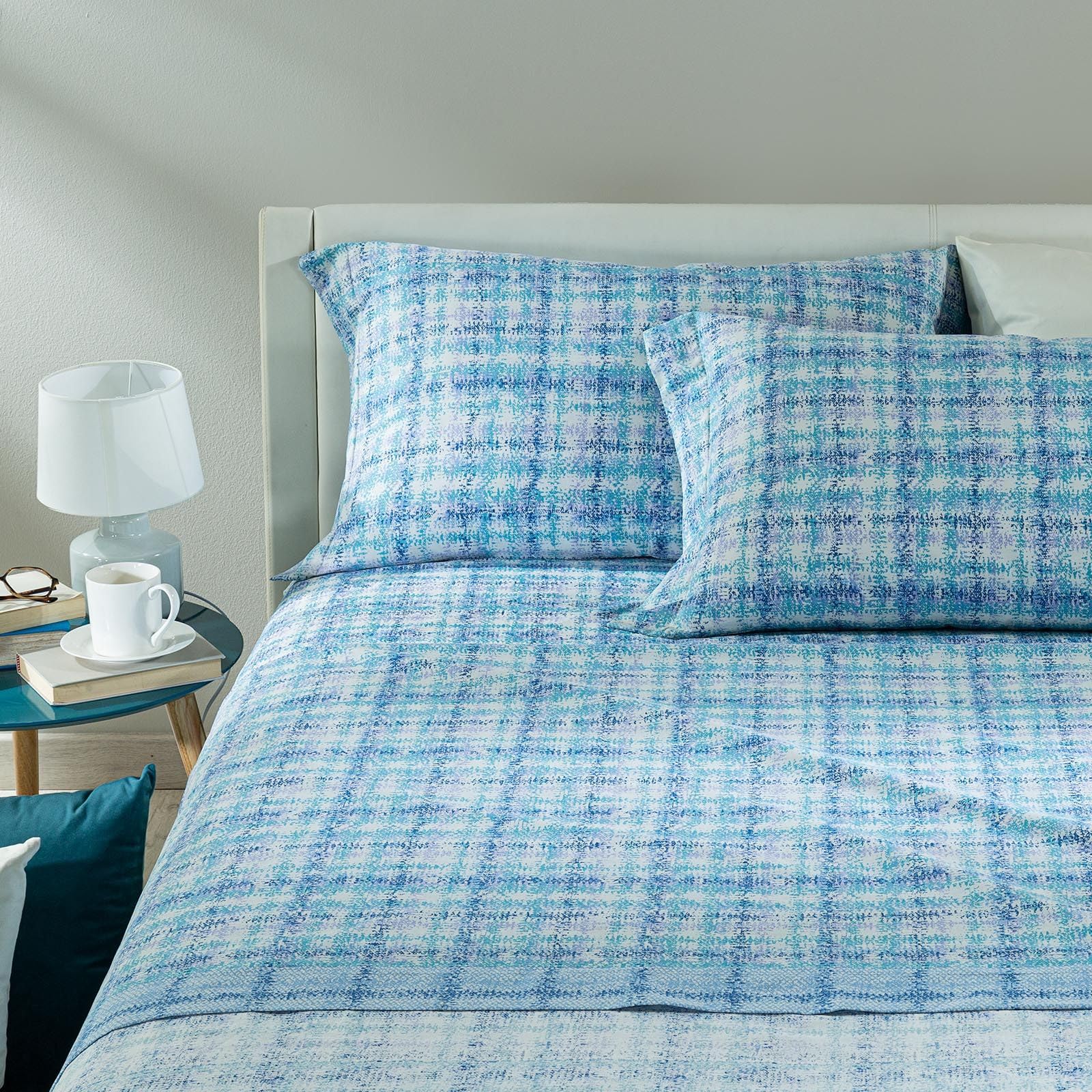 Completo Lenzuola Caleffi Remix In Cotone – Singolo Bluette, Morbido E Duraturo