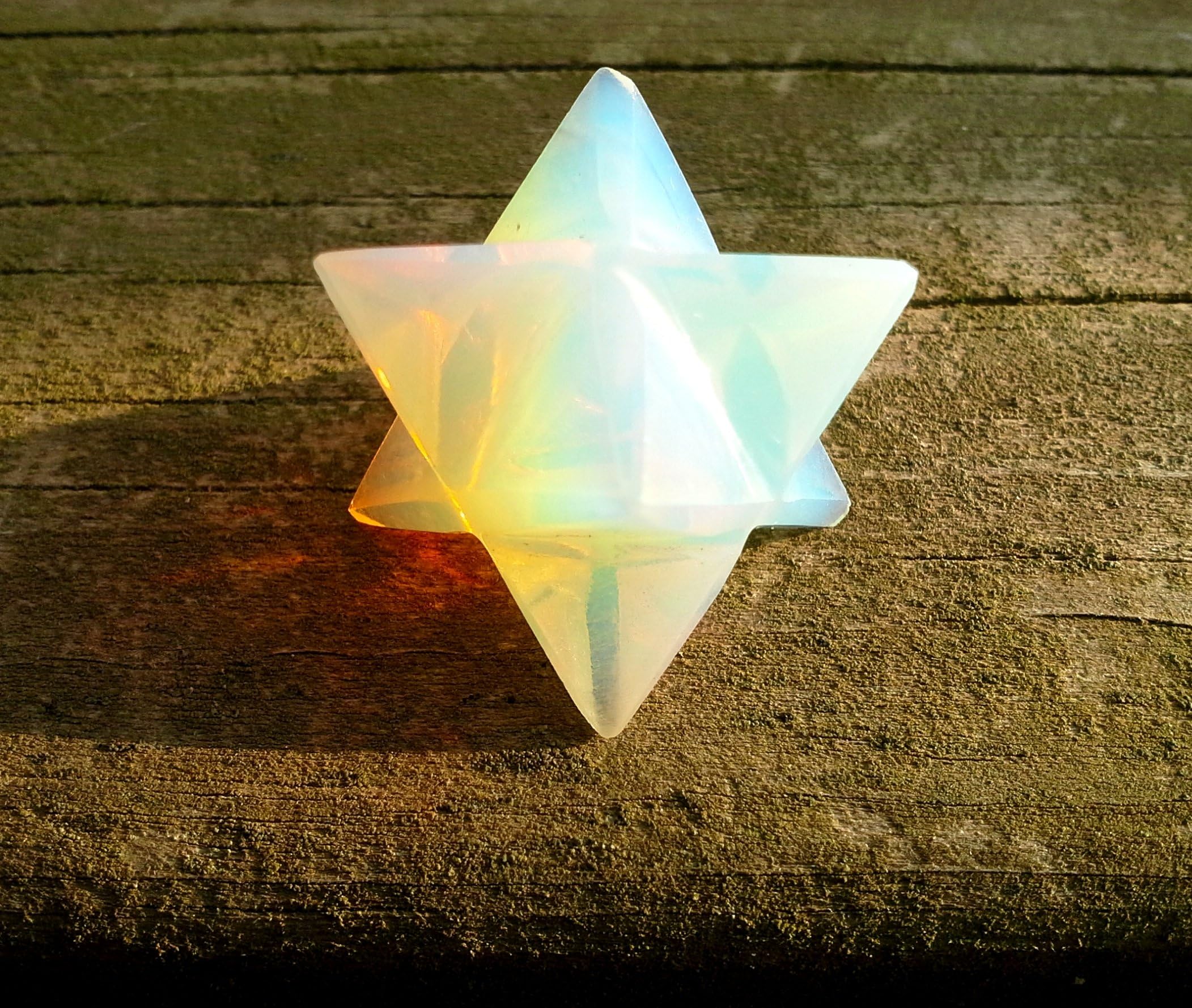 Opalite Merkaba Star "Stone of Eternity" Energy Healing Meditation Tool Sacred Geometry Tetrahedron Crystal Gemstone Altar Decor Spiritual Gifts