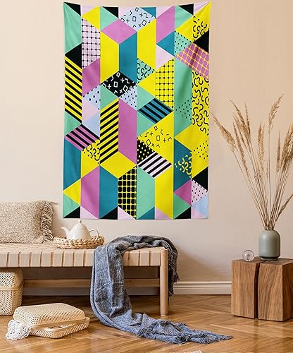 Miniatura 51 de Lunarable Tapiz de rapero, astronauta con un boombox retro para escuchar música en el espacio, impresión de audio de tira cómica, decoración de tela